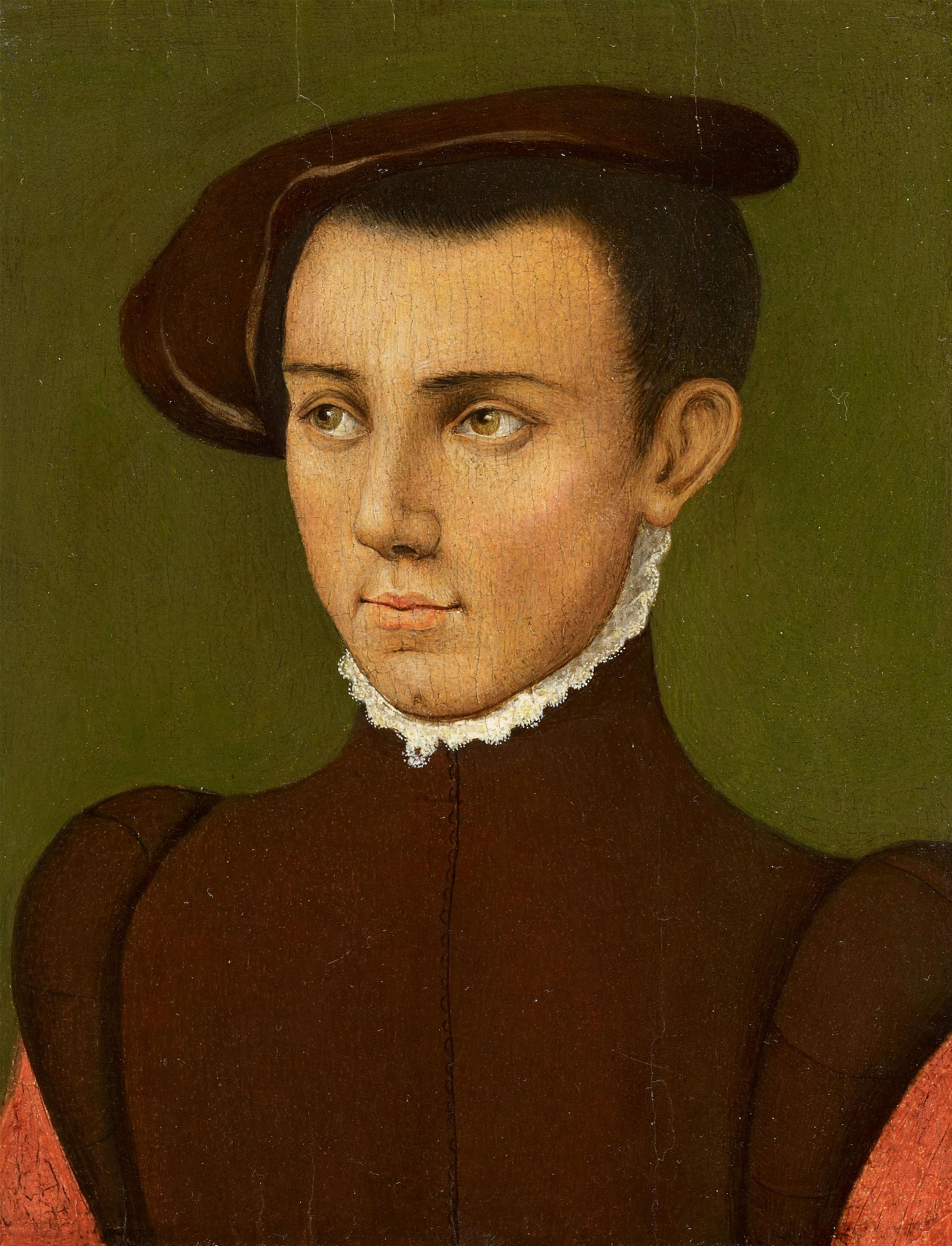 Netherlandish School of the 16th century - Young Man in a Brown Beret before a Dark Background - image-1
