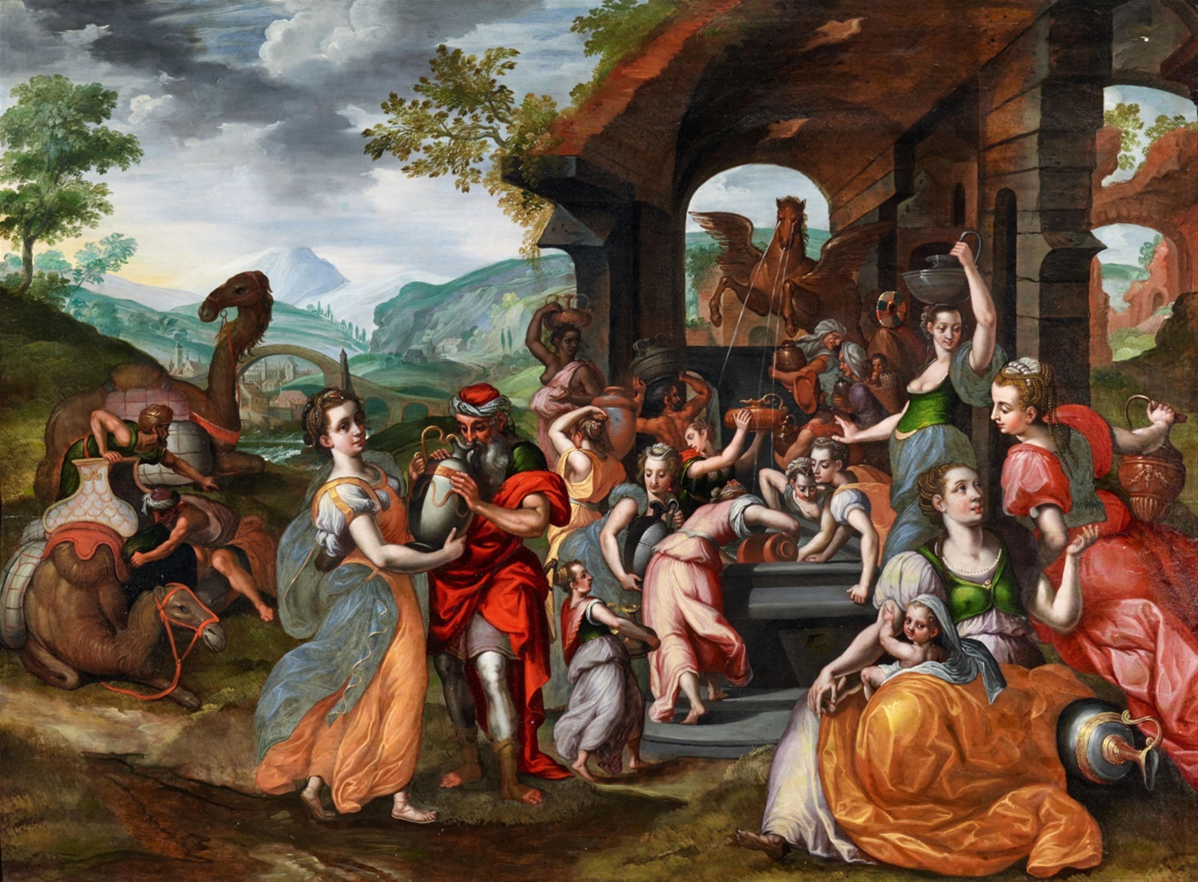 Frans Floris, Nachfolge - Rebekka und Eliezer am Brunnen - image-1