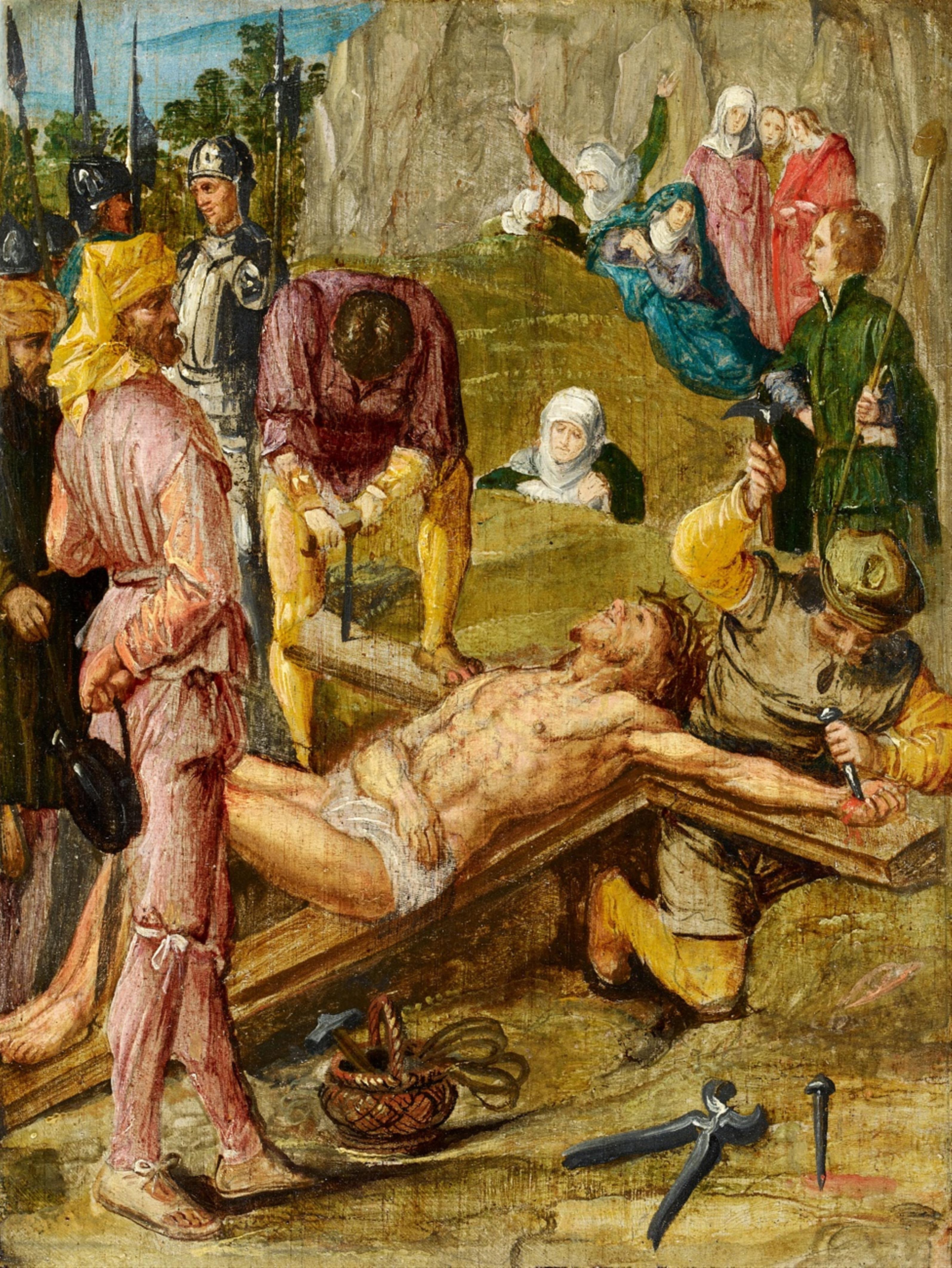 Jacob Pynas, attributed to - The Nailing of Christ to the Cross The Crucifixion - image-1