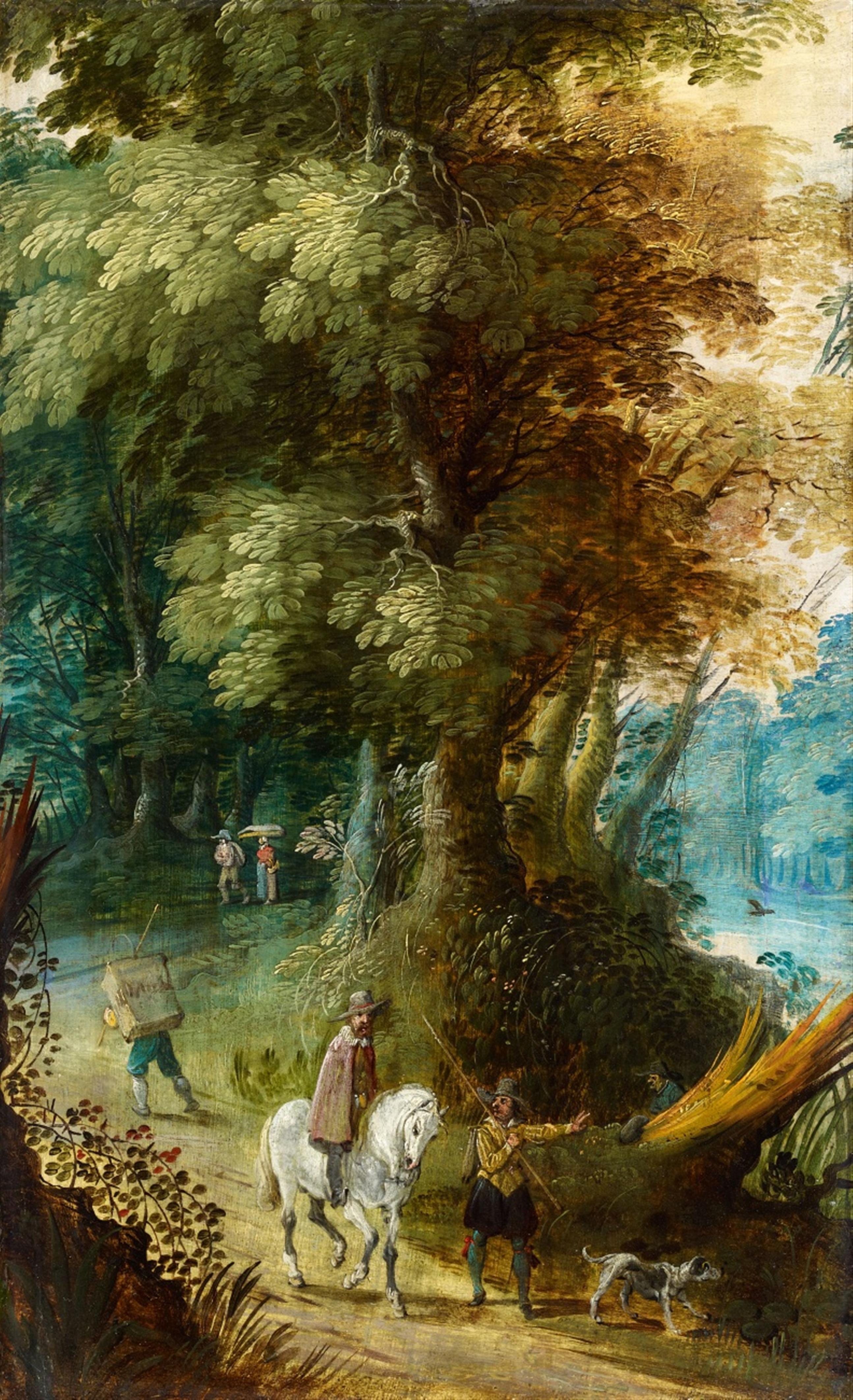 David Vinckboons, attributed to - Forest Landscape with Travellers - image-1