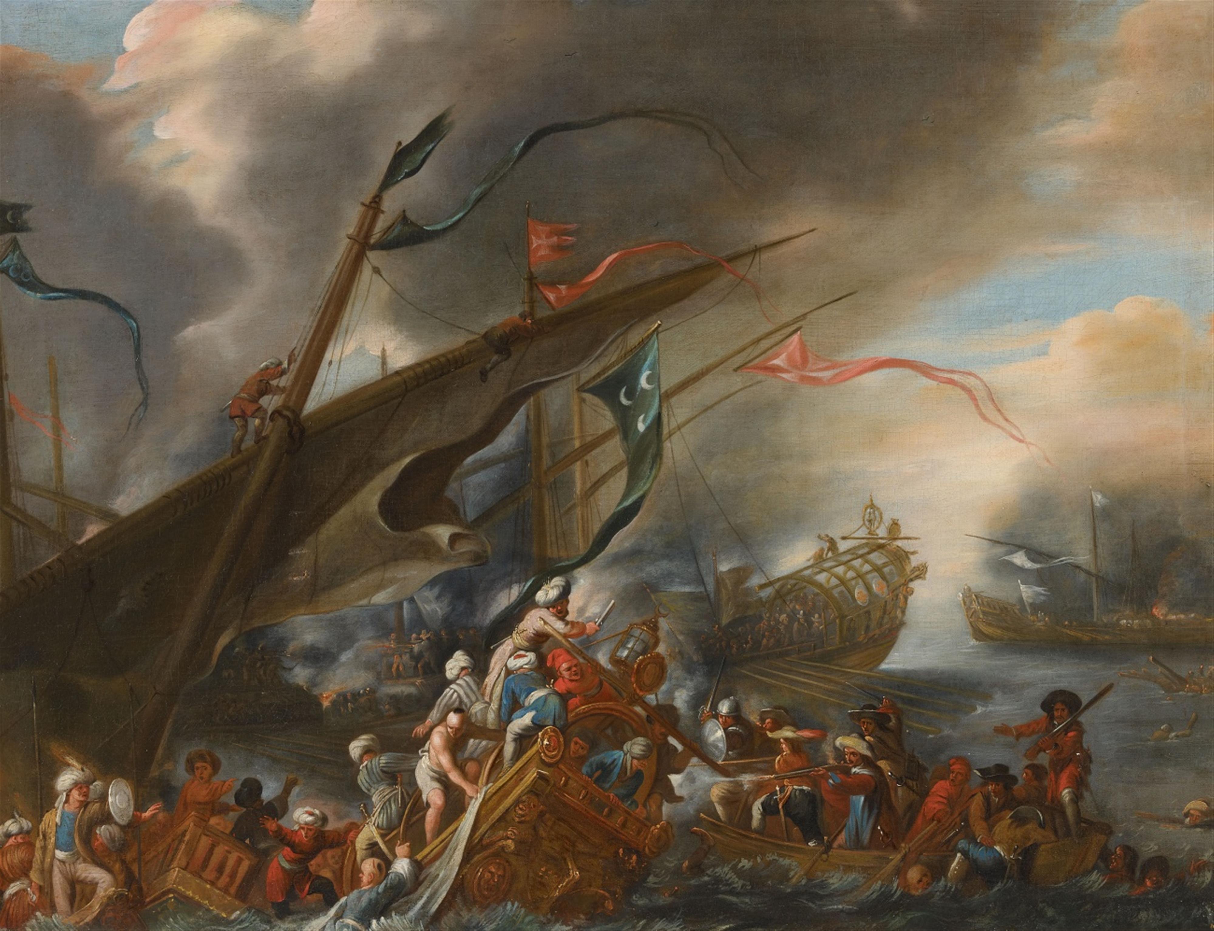 Cornelis de Wael, attributed to - A Naval Battle - image-1
