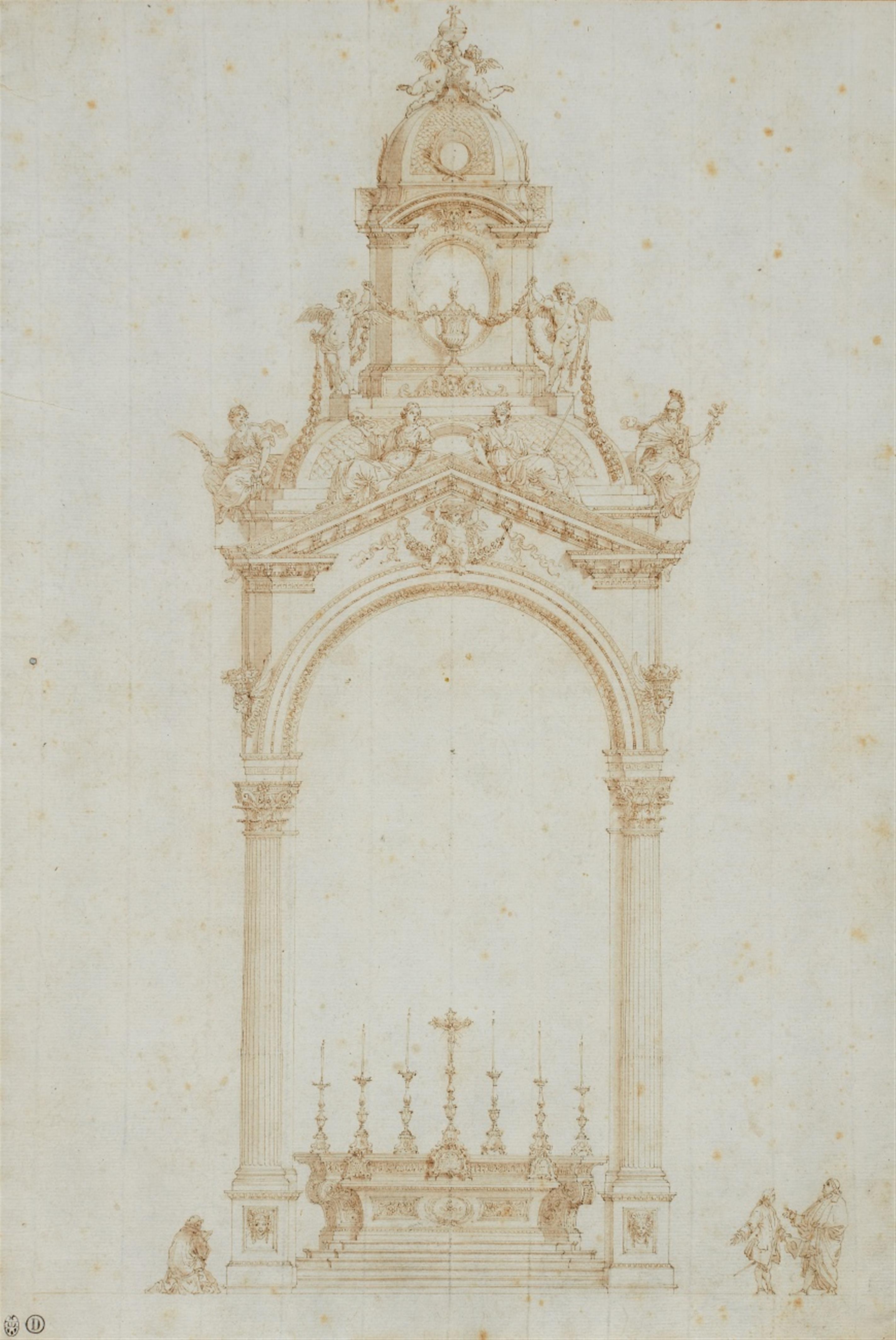 Französischer Meister des 18. Jahrhunderts - Entwurf für einen monumentalen Altar - image-1