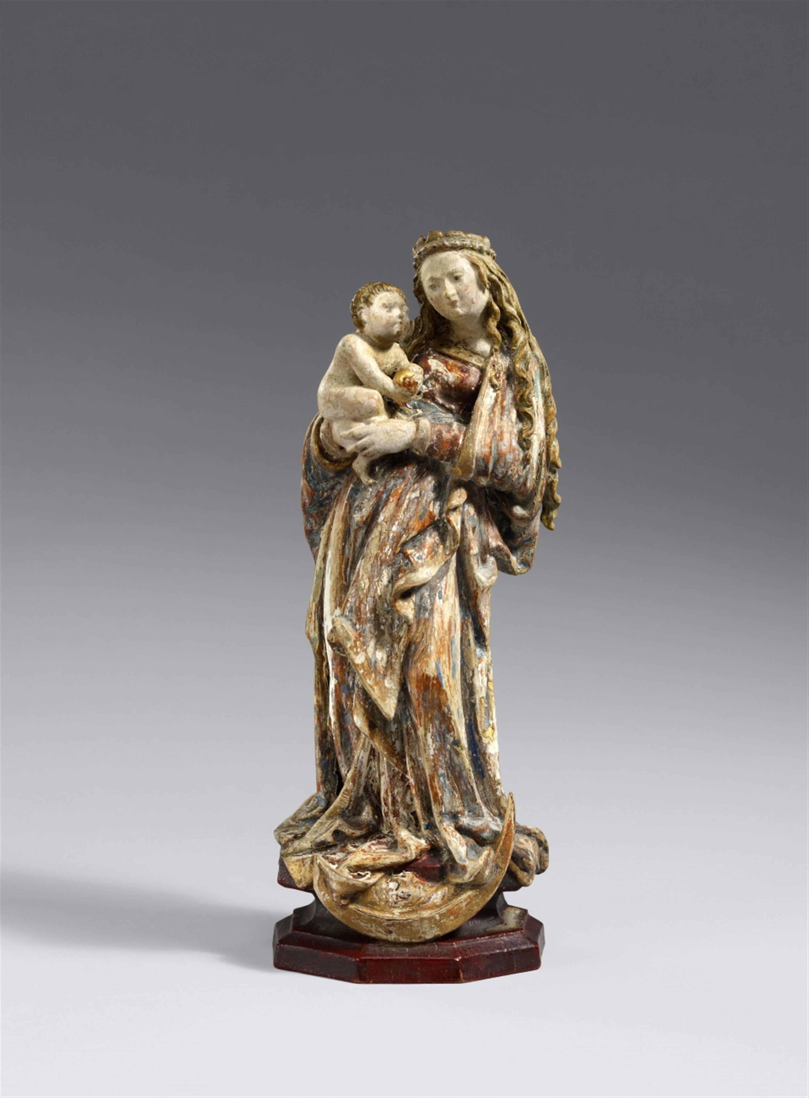 Bavaria circa 1500 - A Bavarian wooden figure of the Virgin and Child, circa 1500 - image-1