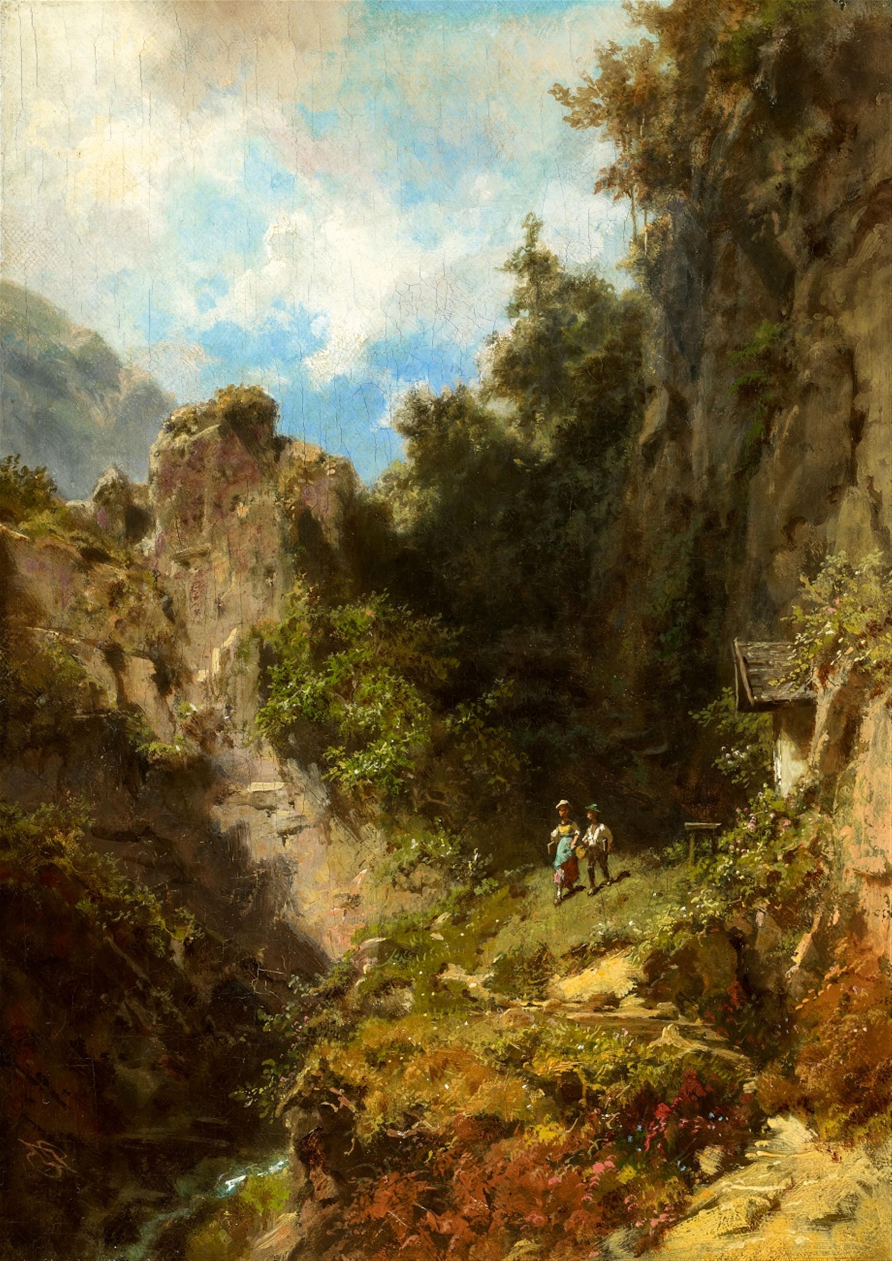 Carl Spitzweg - Schoolchildren in a Mountainous Landscape - image-1