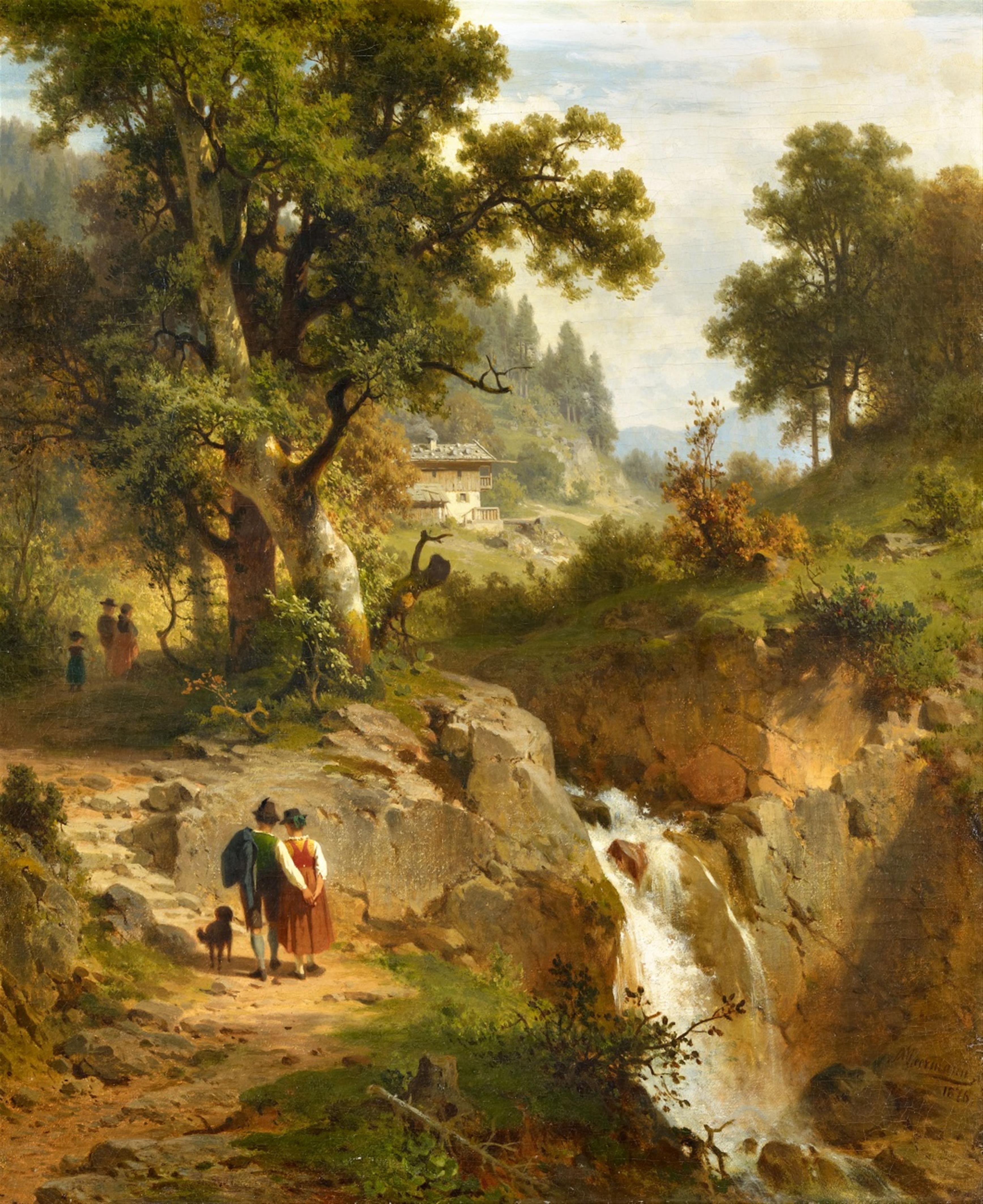 Arnold Meermann - Courting Couple in an Alpine Landscape - image-1