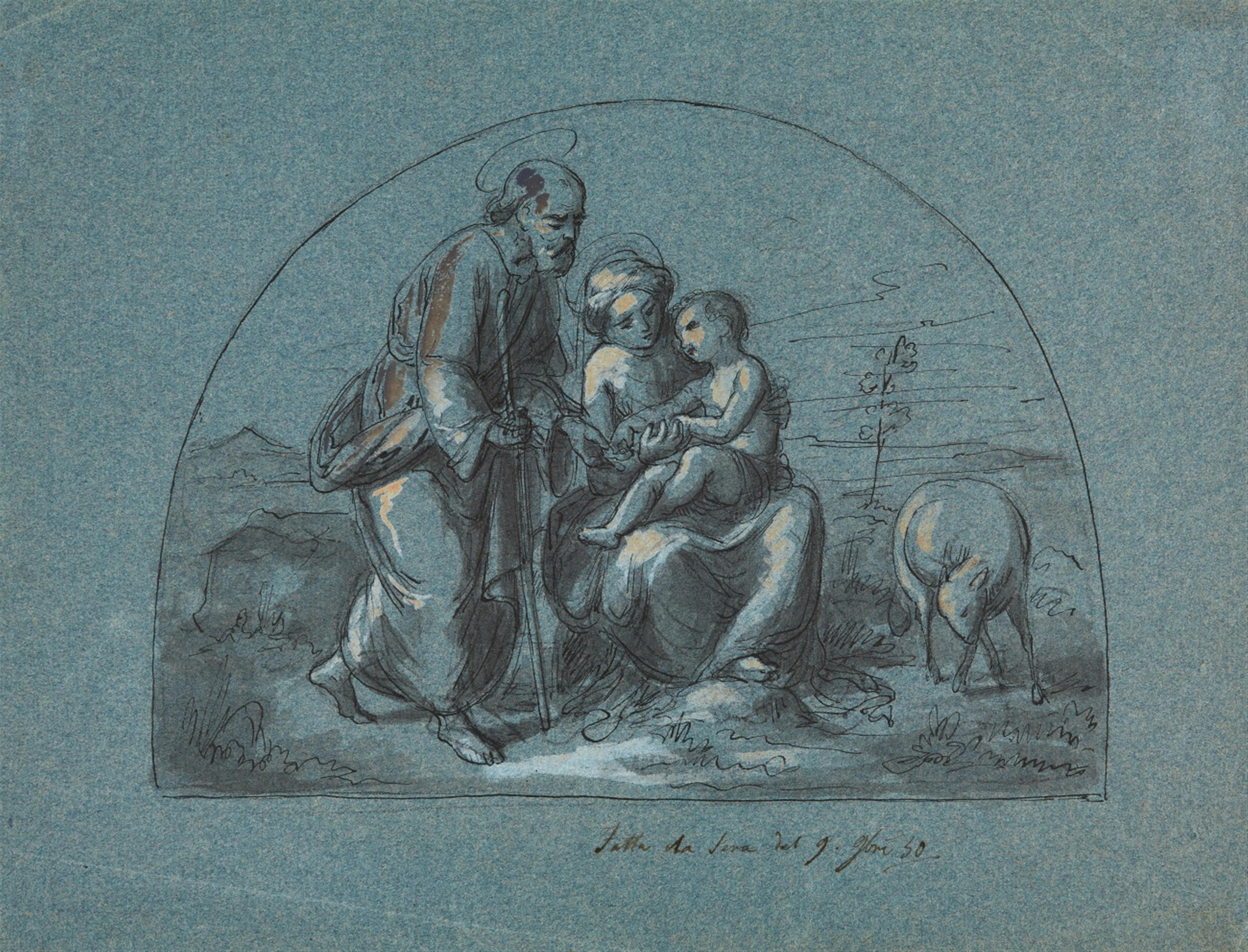 Eduard Bendemann - The Holy Family in a Landscape - image-1