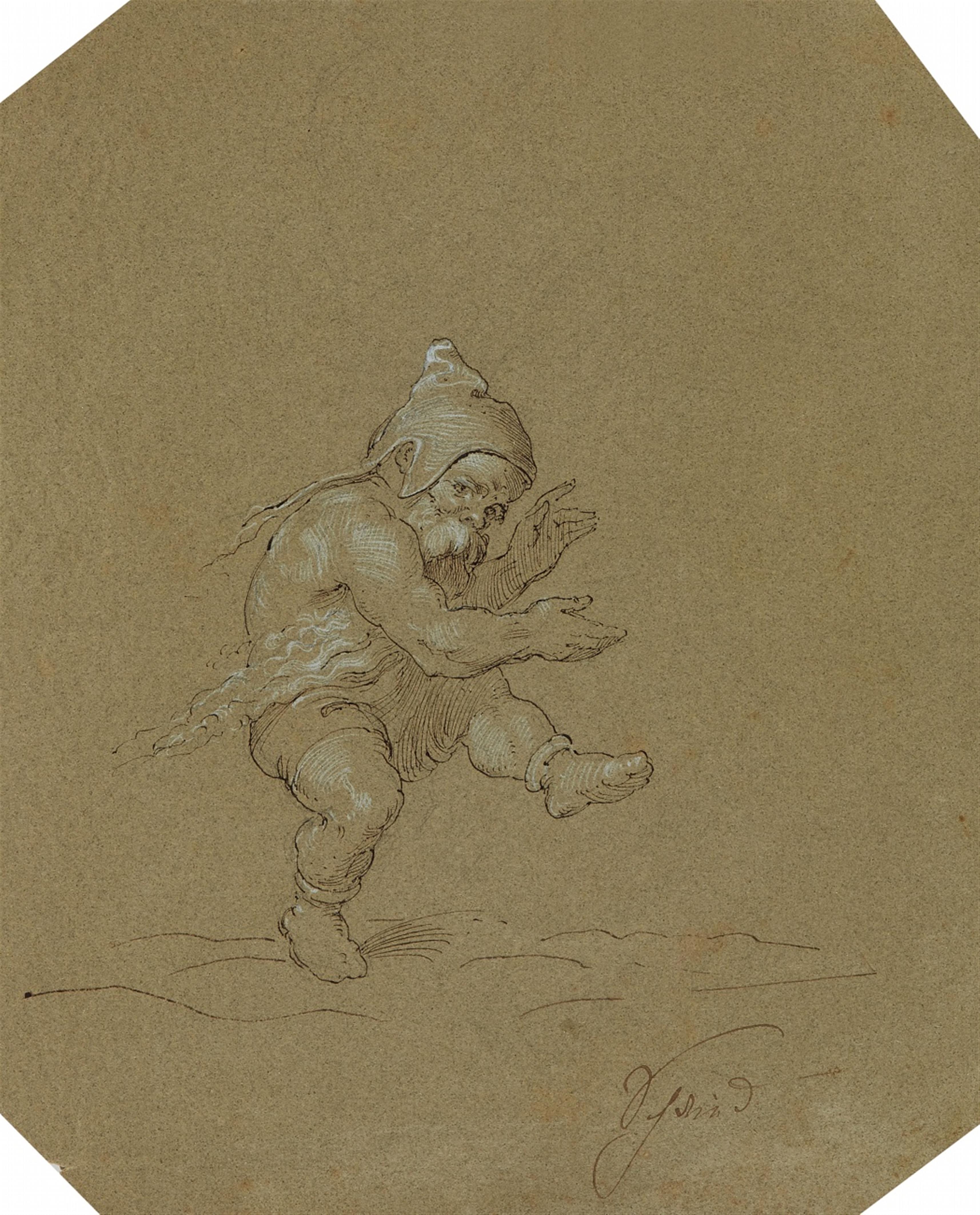 Moritz von Schwind - A Jumping Dwarf (Rumpelstiltskin) - image-1