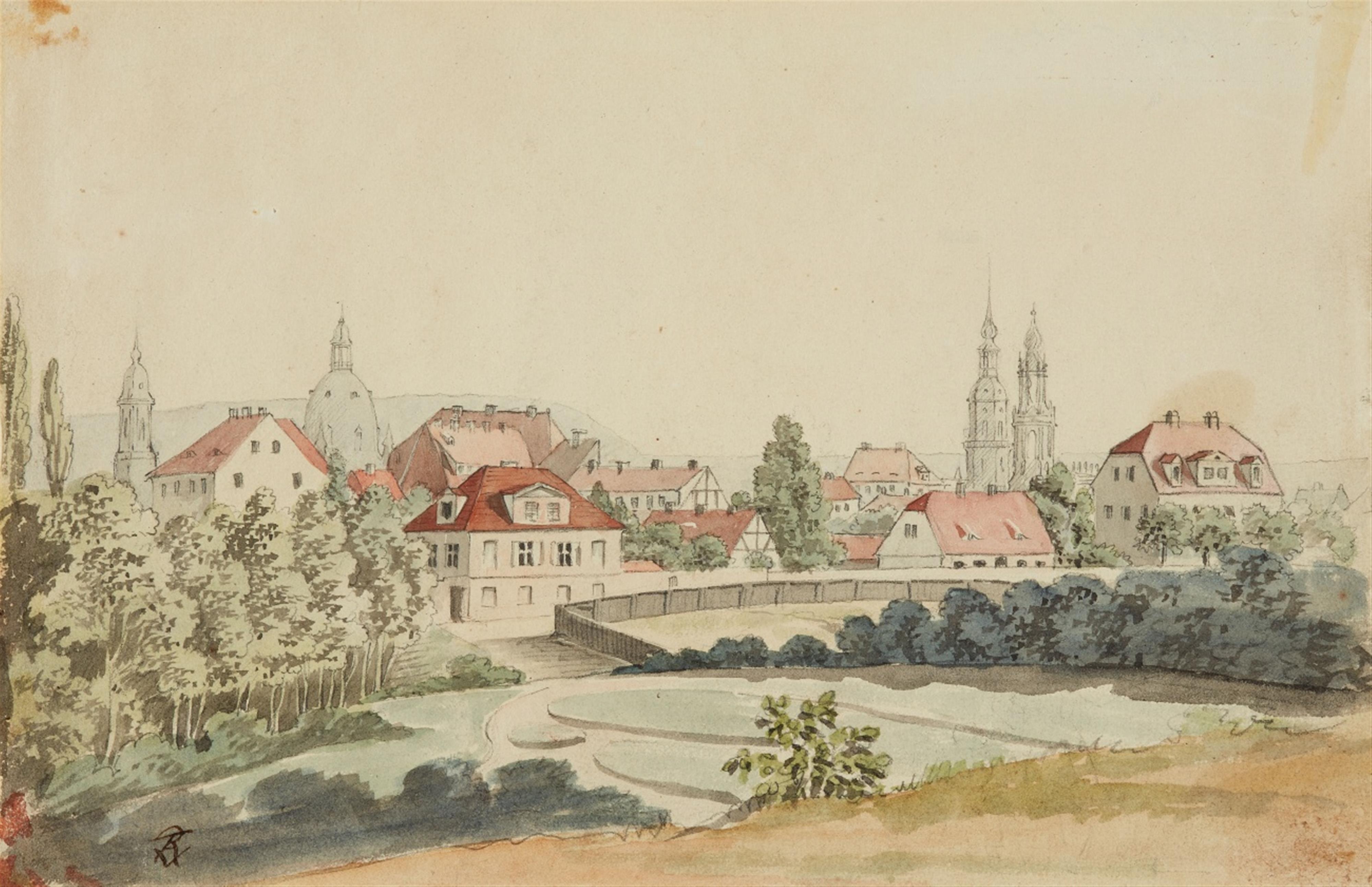 Ferdinand von Rayski - A View of a Town in Saxony - image-1
