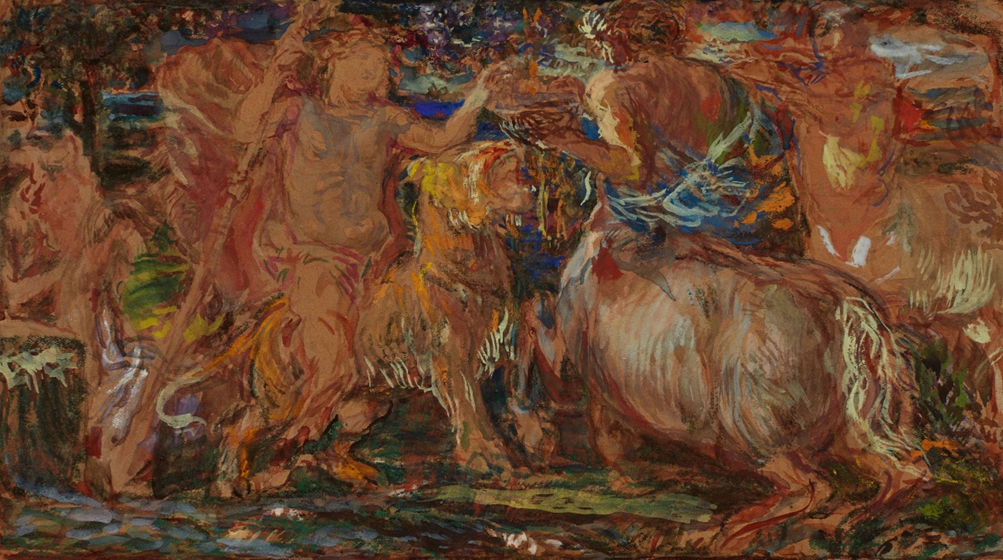 Philipp Otto Schäfer - Mythological Scene with a Centaur and Dionysos (?) - image-1
