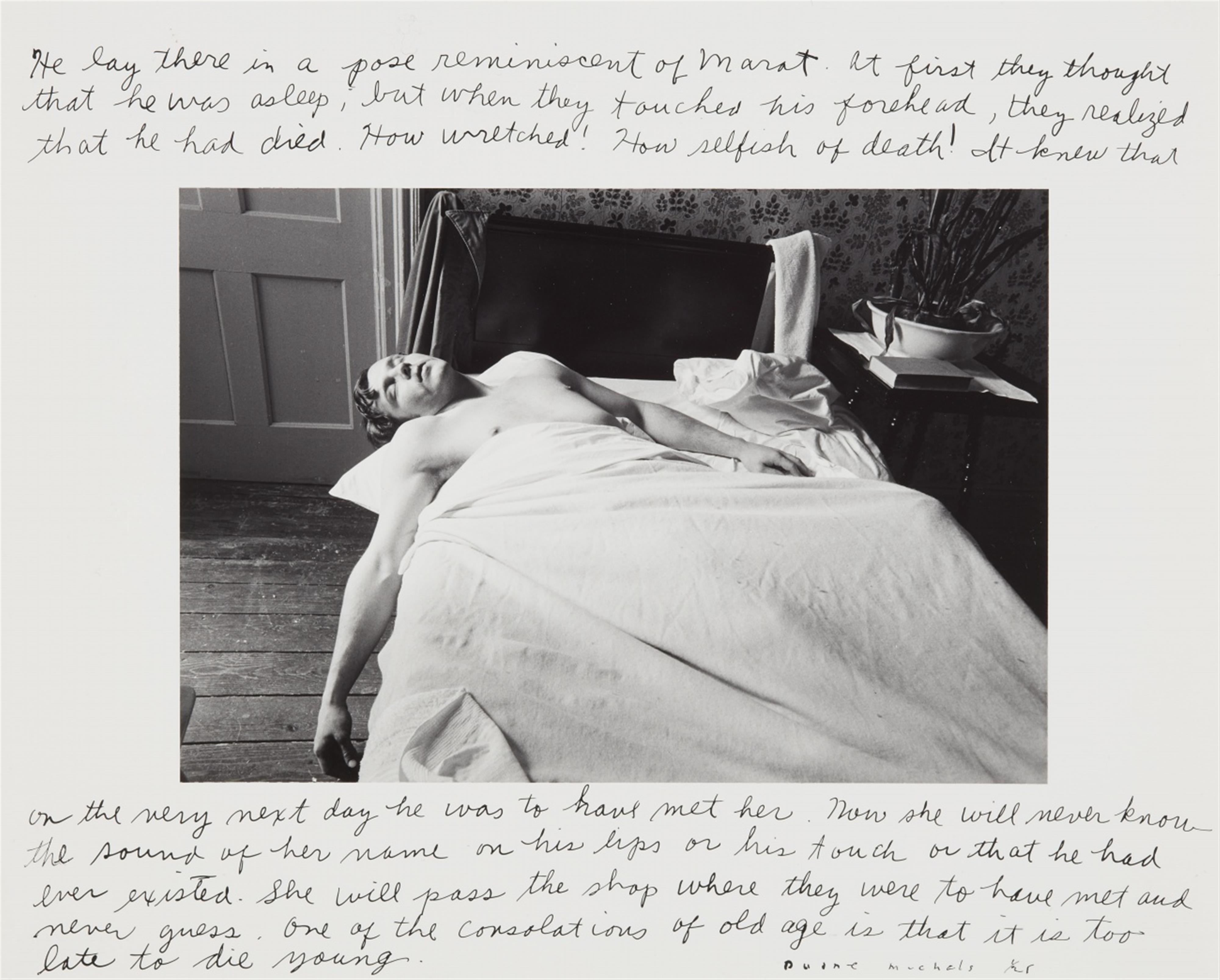 Duane Michals - He lay there in a pose reminiscent of Marat - image-1