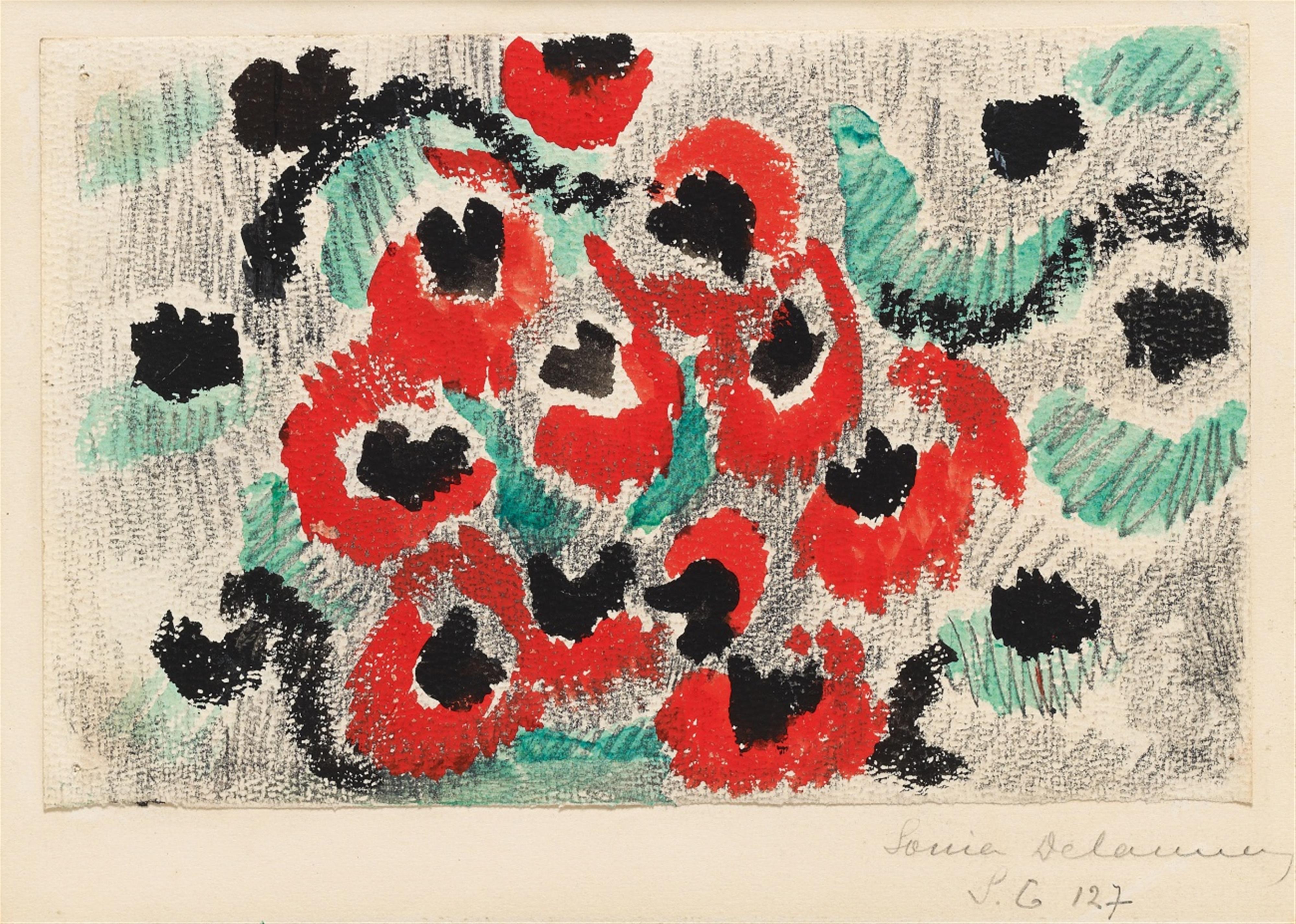 Sonia Delaunay-Terk - Stoffmusterentwurf Blumen für Robert Perrier - image-1