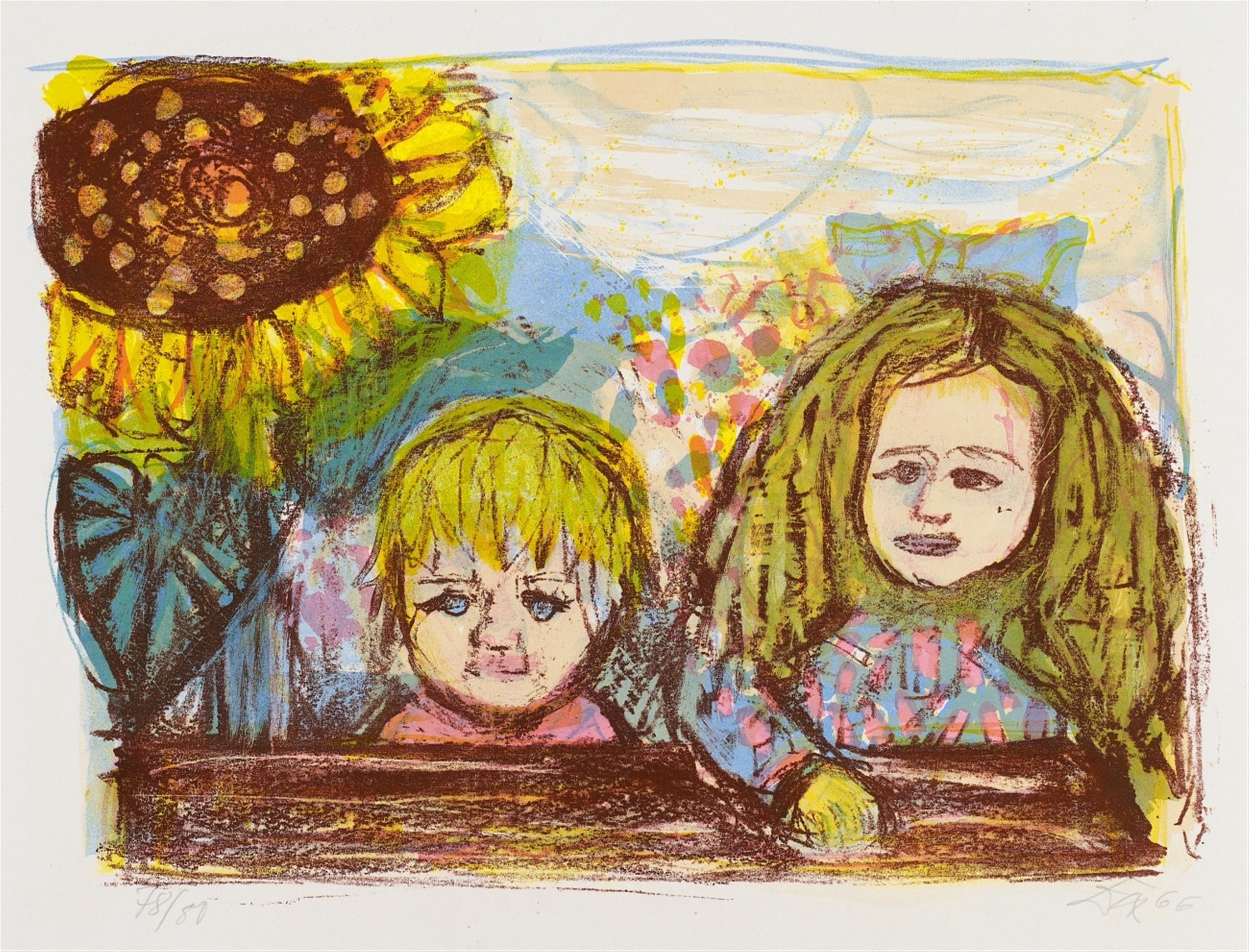 Otto Dix - Zwei Kinder (mit Sonnenblume) - image-1