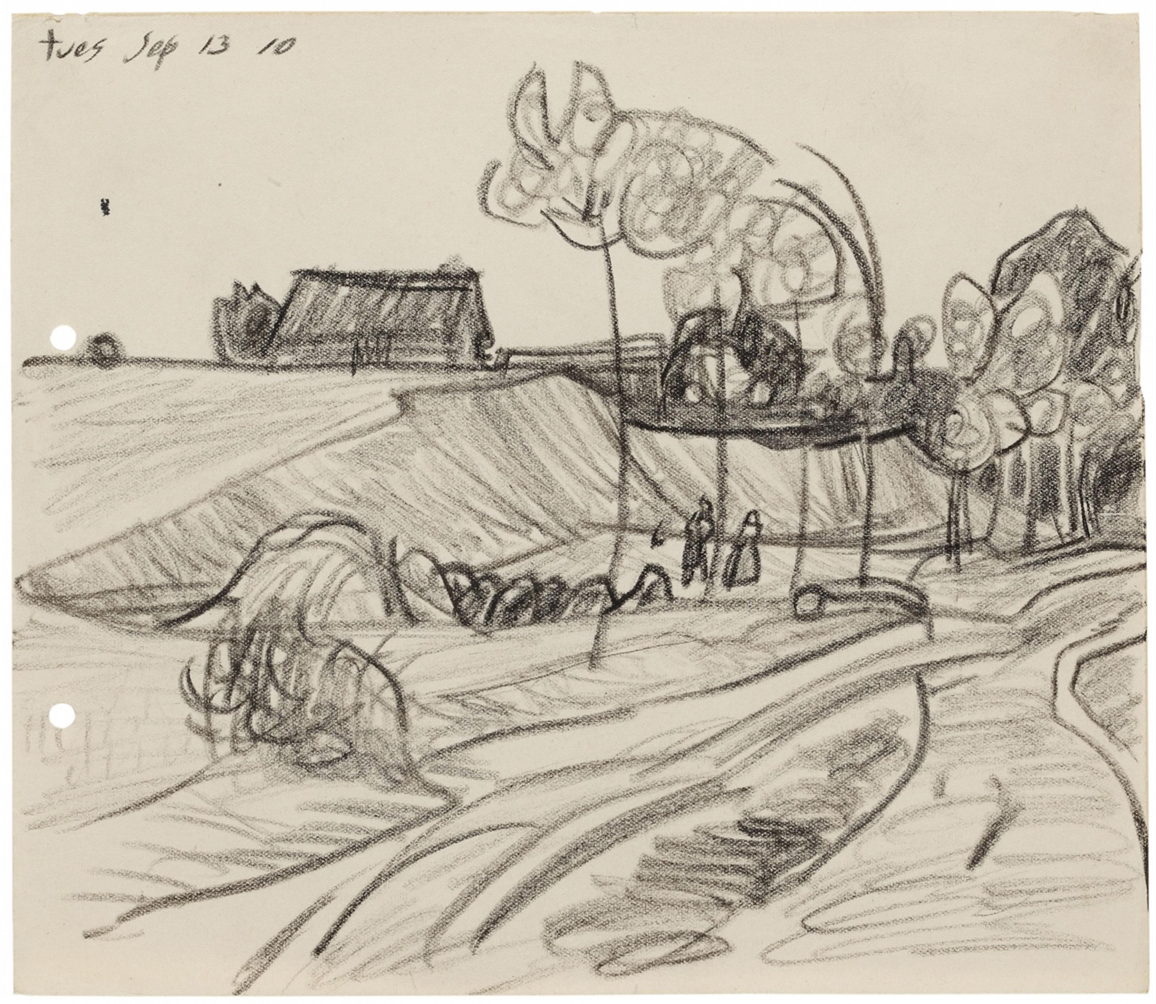 Lyonel Feininger - Ohne Titel (Figuren in Landschaft, Neppermin) - image-1