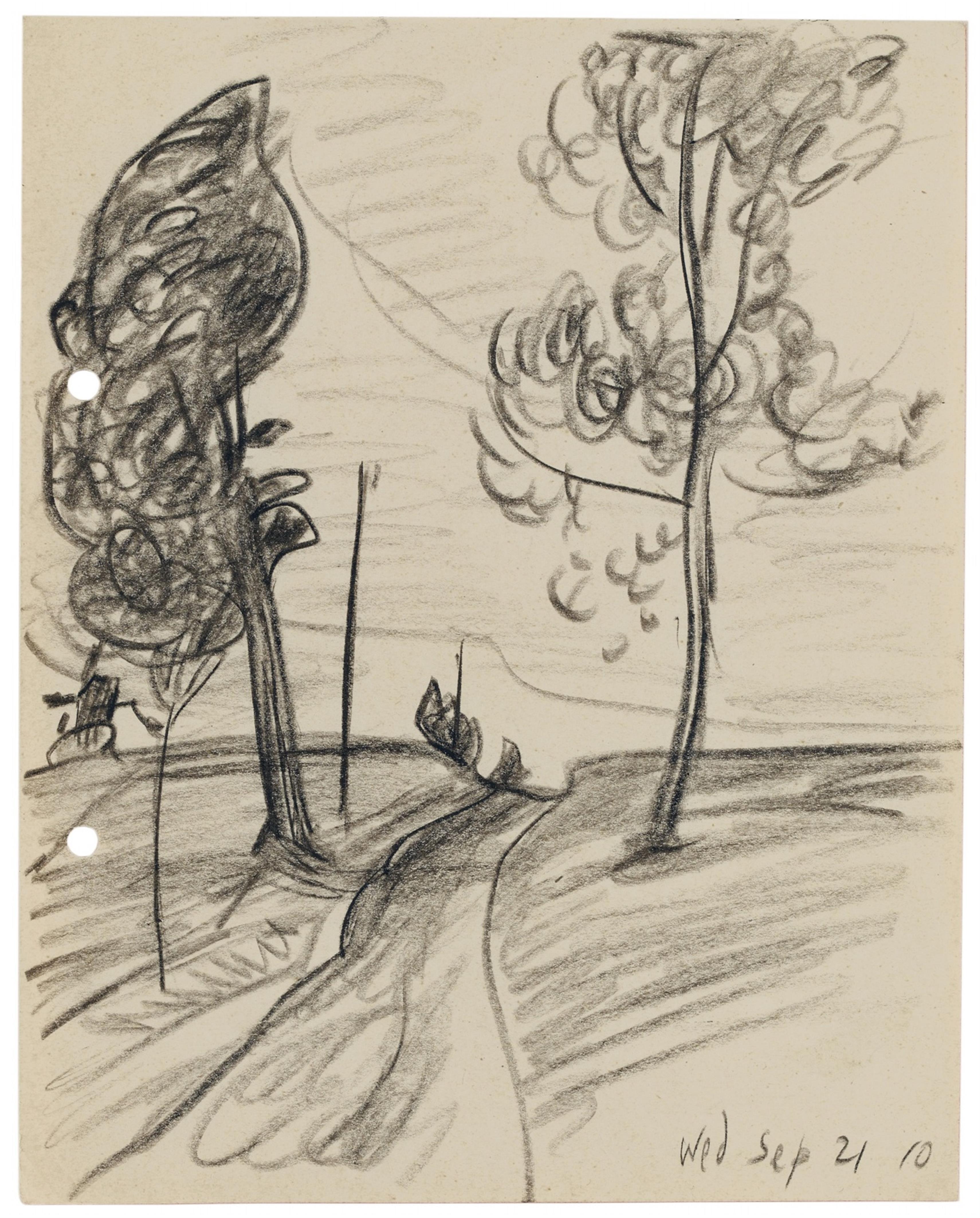 Lyonel Feininger - Ohne Titel (Weg mit Bäumen, Neppermin) - image-1