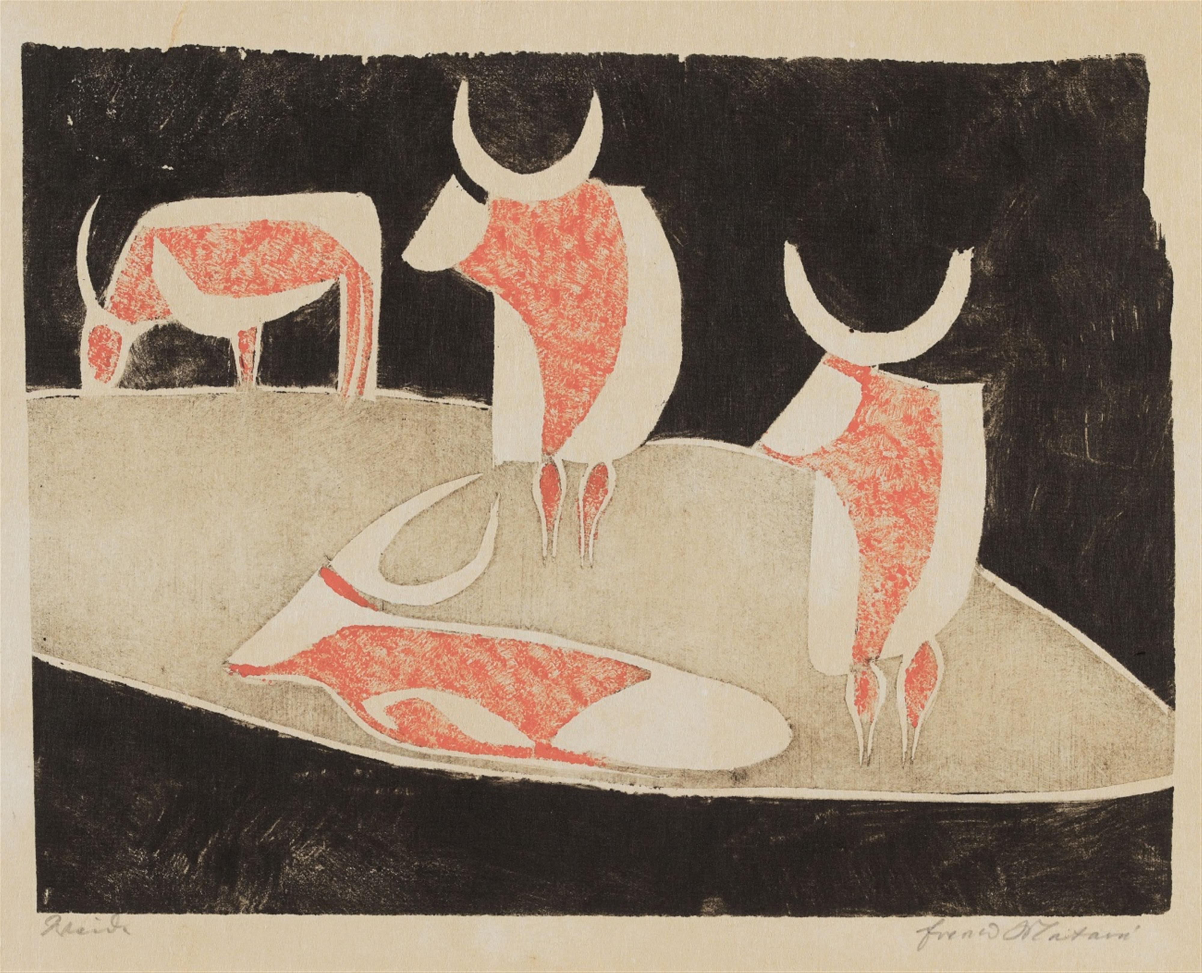 Ewald Mataré - Weide XXVII B (Vier Kühe auf der Weide I) - image-1