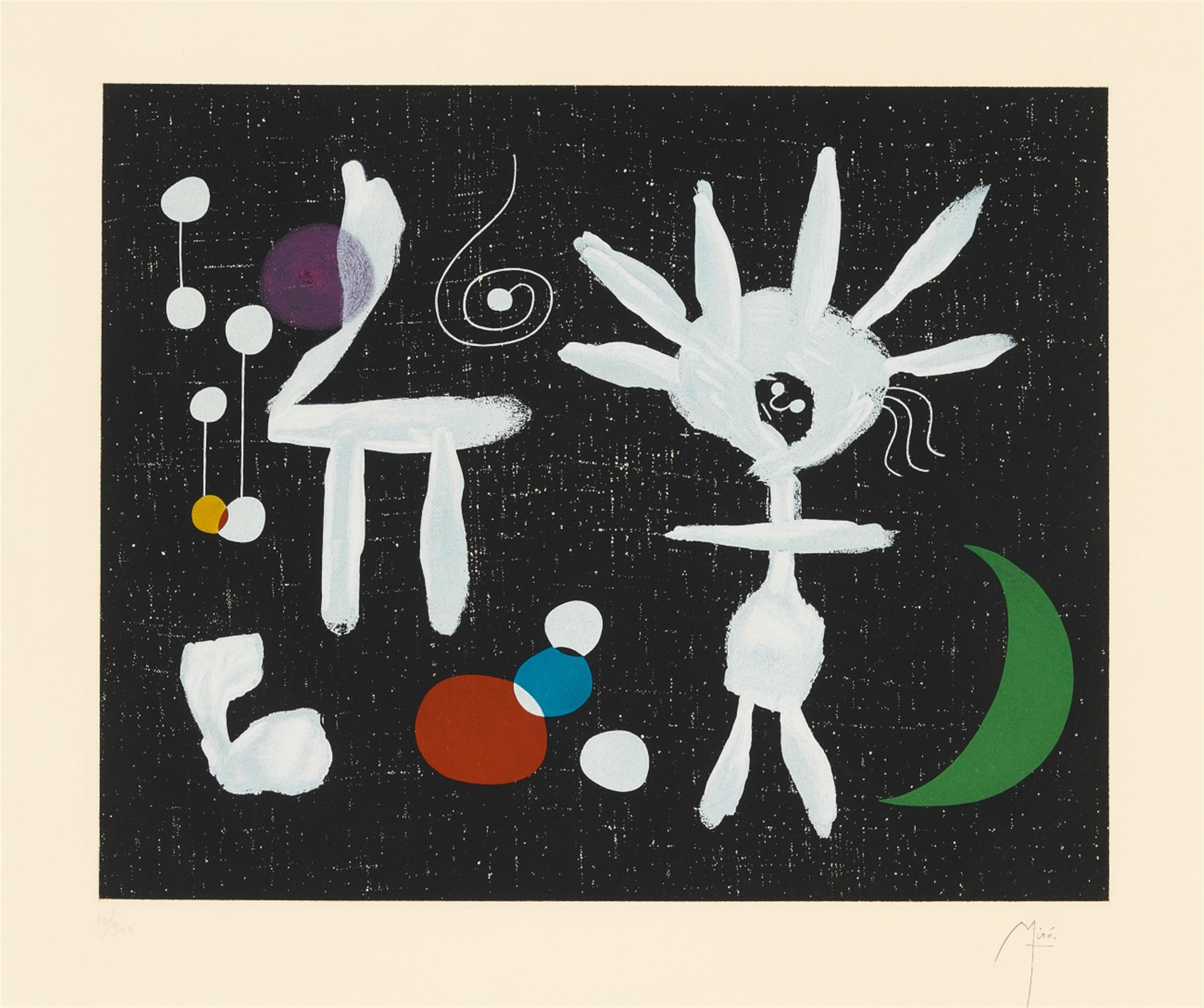 Nach Joan Miró - Rose matinale au clair de la lune - image-1