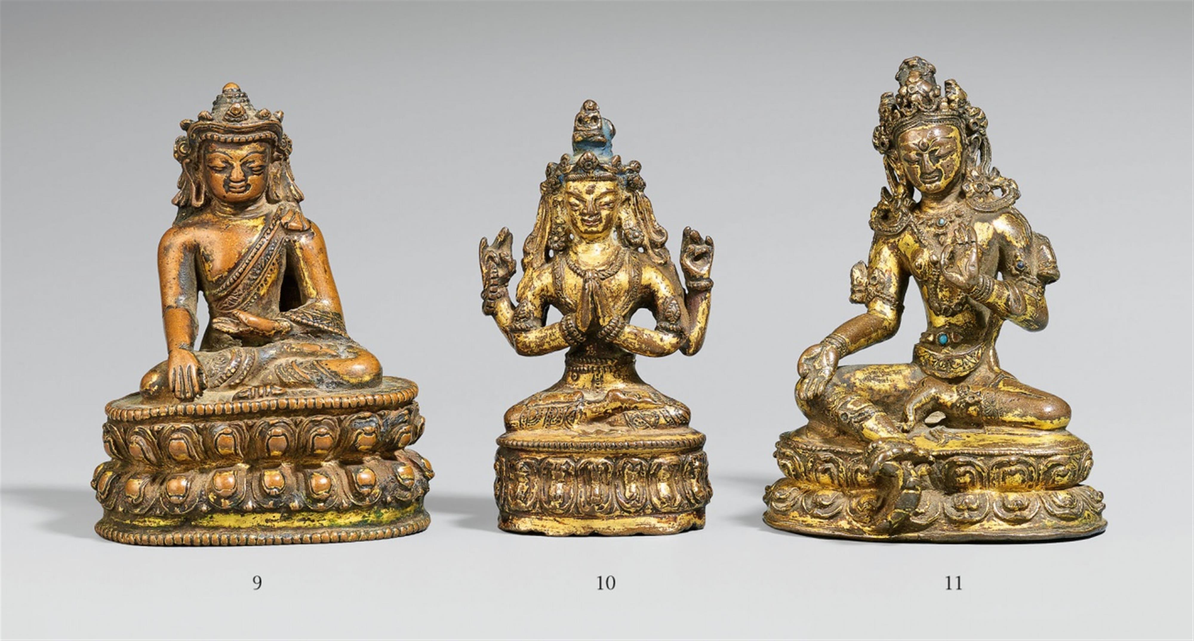 Shadakshari-Lokeshvara. Feuervergoldete Bronze. Tibet. 15. Jh. - image-1