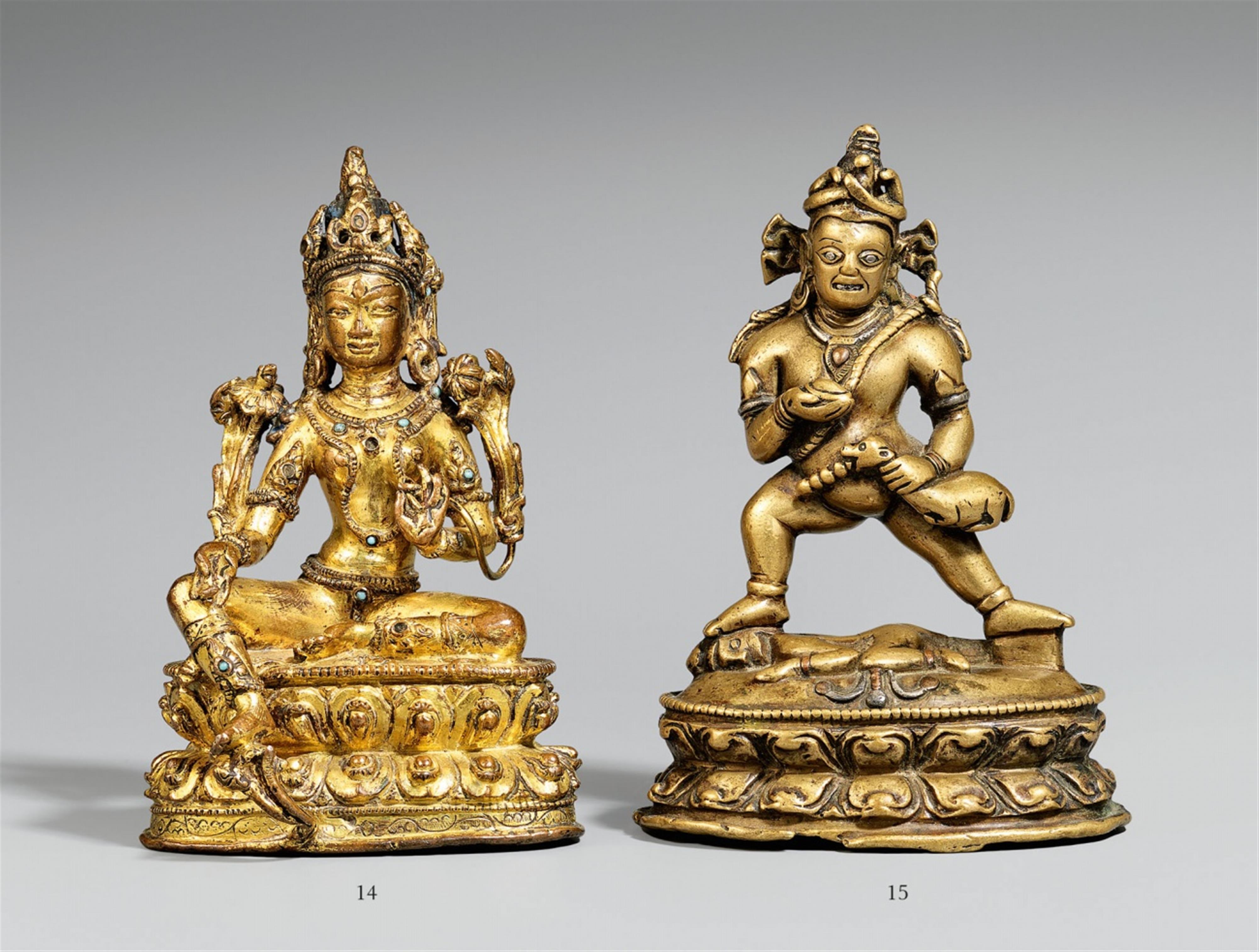 Syamatara. Feuervergoldete Bronze. Tibet. 17. Jh. - image-1