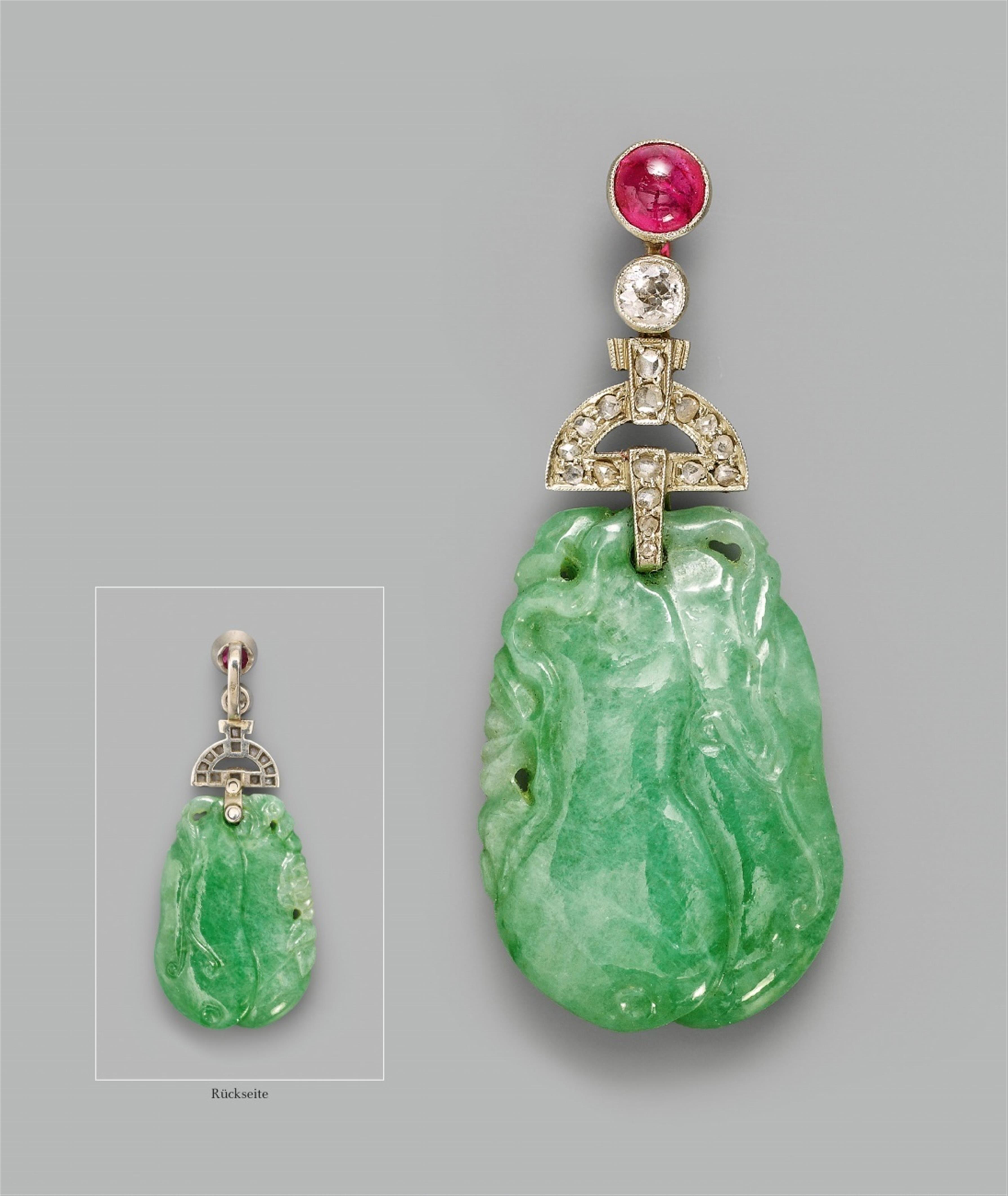 A fine, apple-green jadeite pendant - image-1