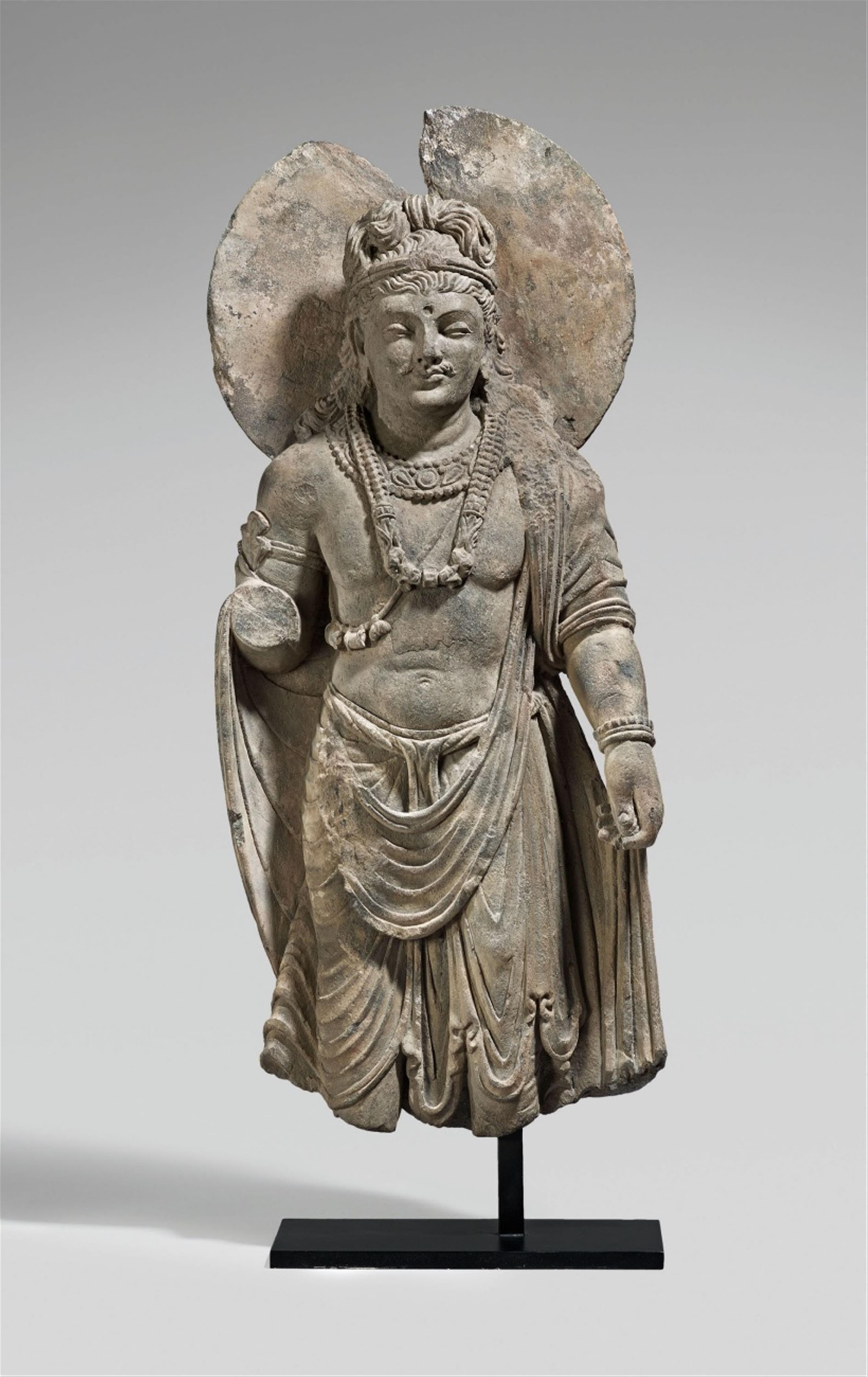 A grey shist Gandhara figure of a bodhiosattva. 3rd century - image-1