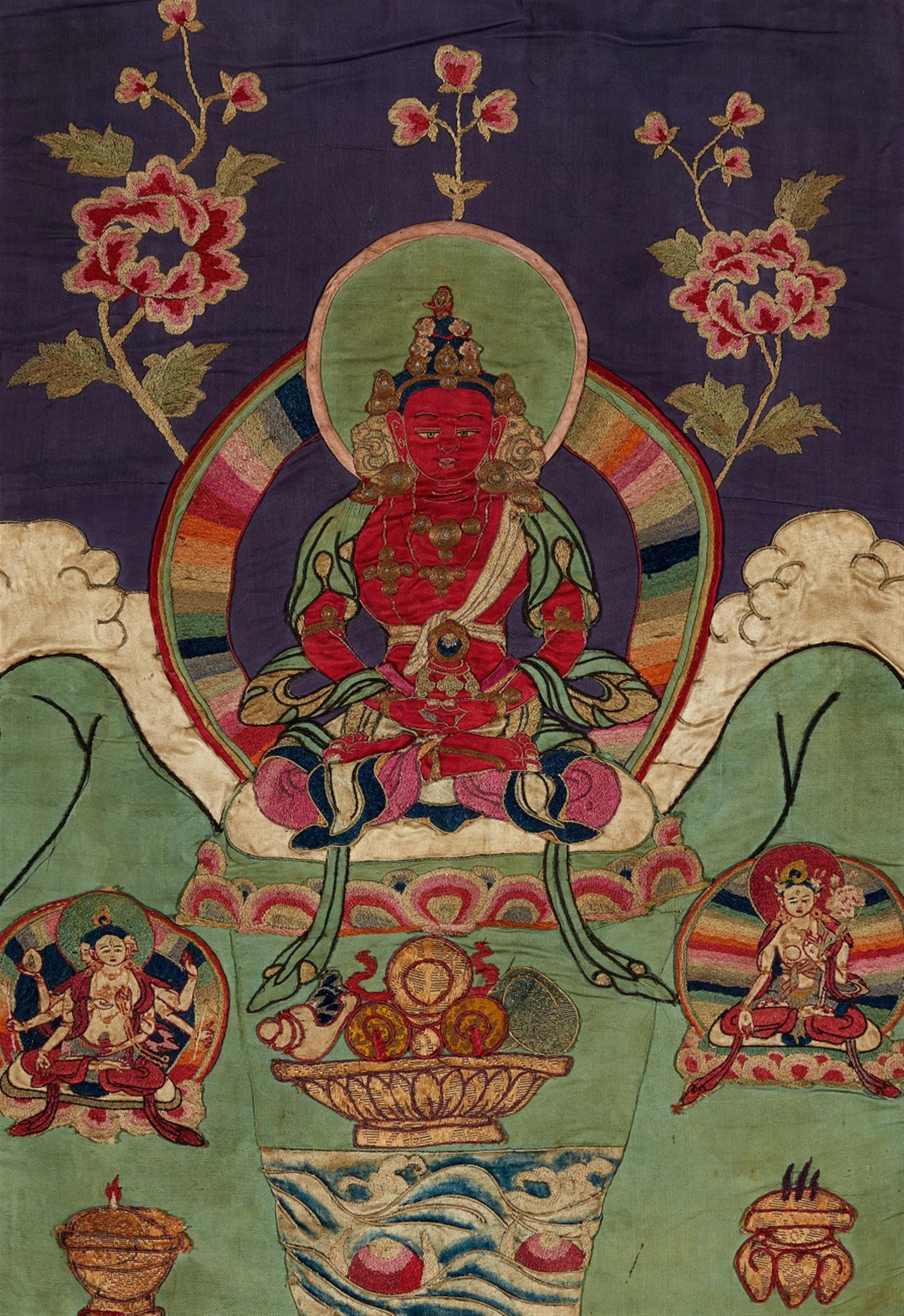Applikationsthangka des Buddha Amitayus. Tibet. Spätes 19. Jh. - image-1
