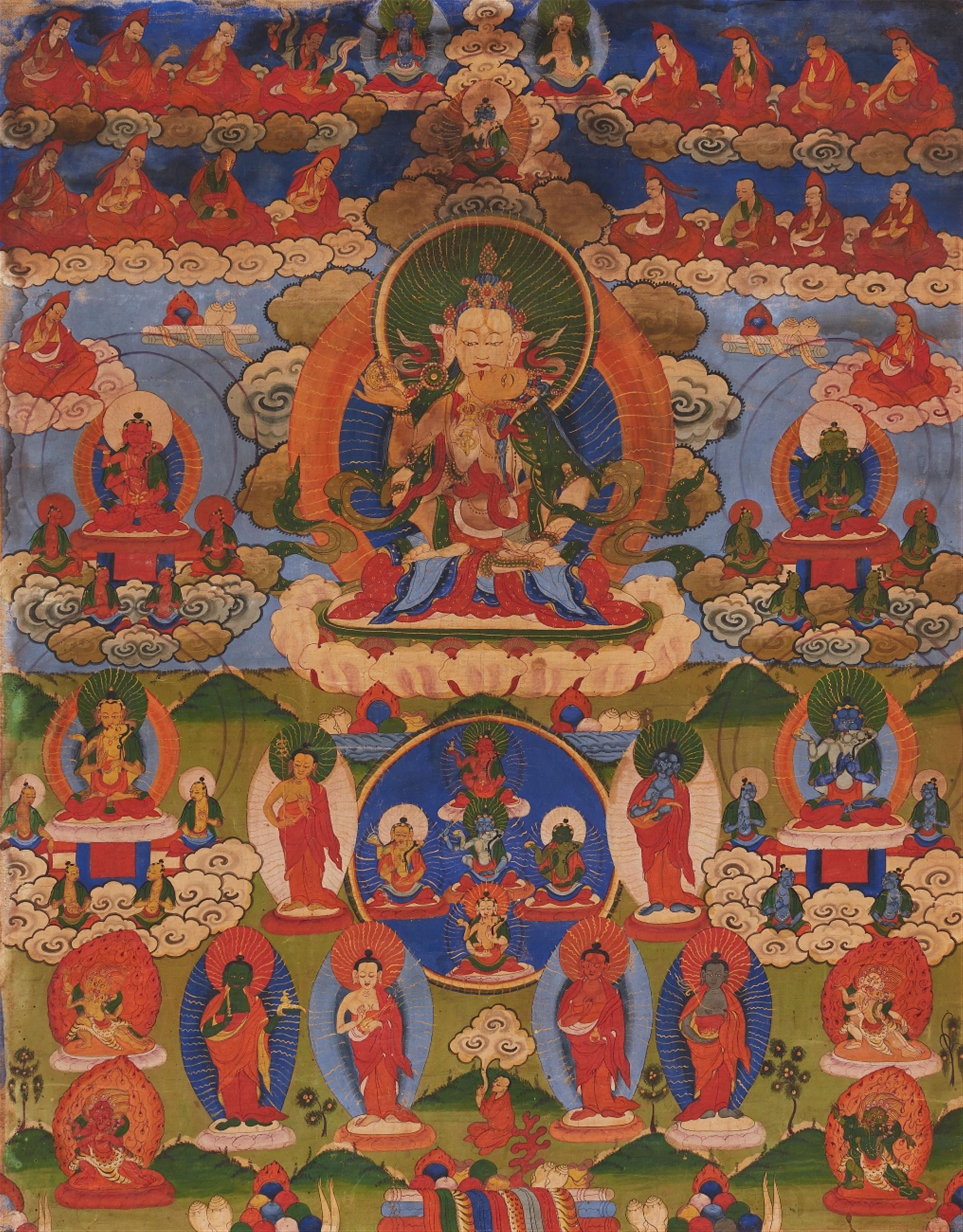 Thangka des Vajrasattva yab yum. Tibet. 19. Jh. - image-1