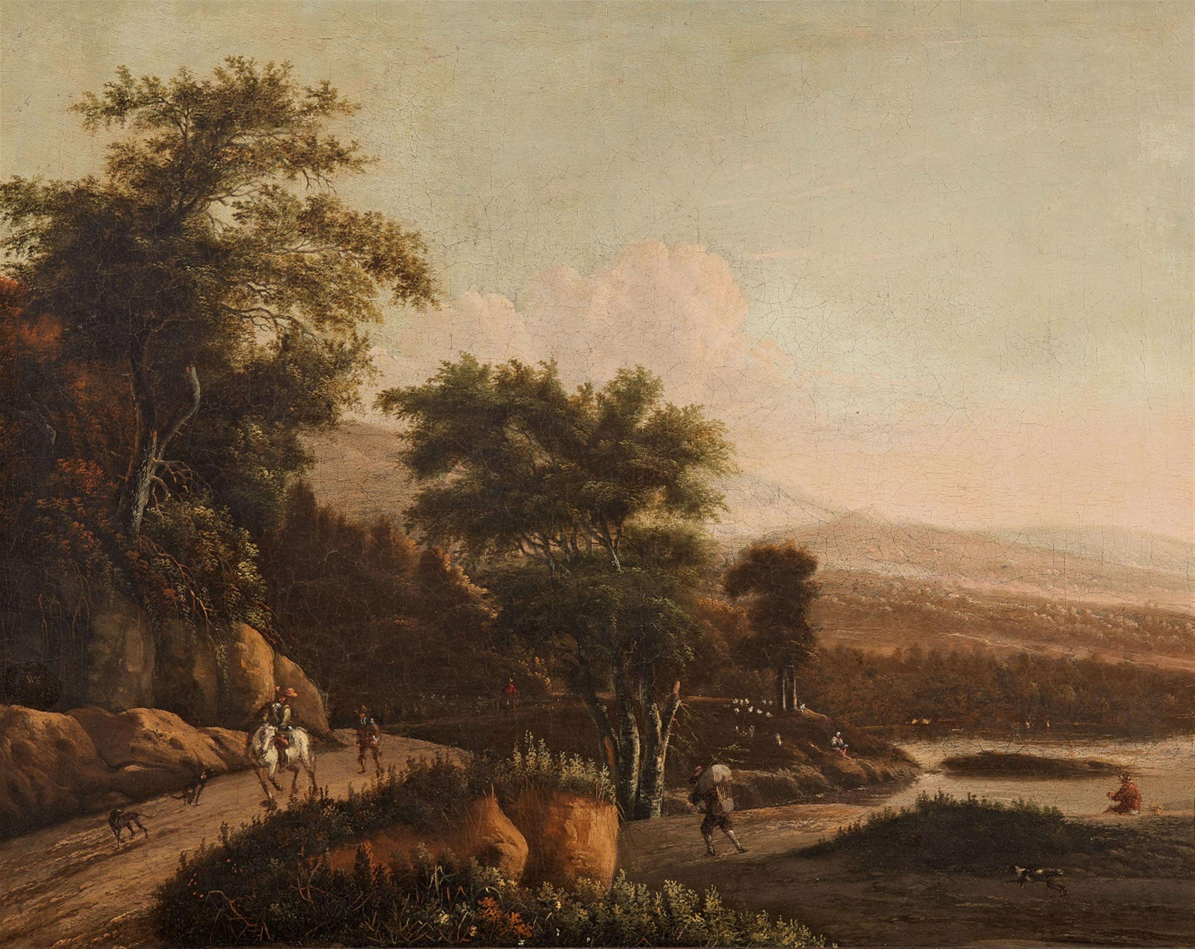 Willem Schellinks - Wooded Landscape with Travellers - image-1