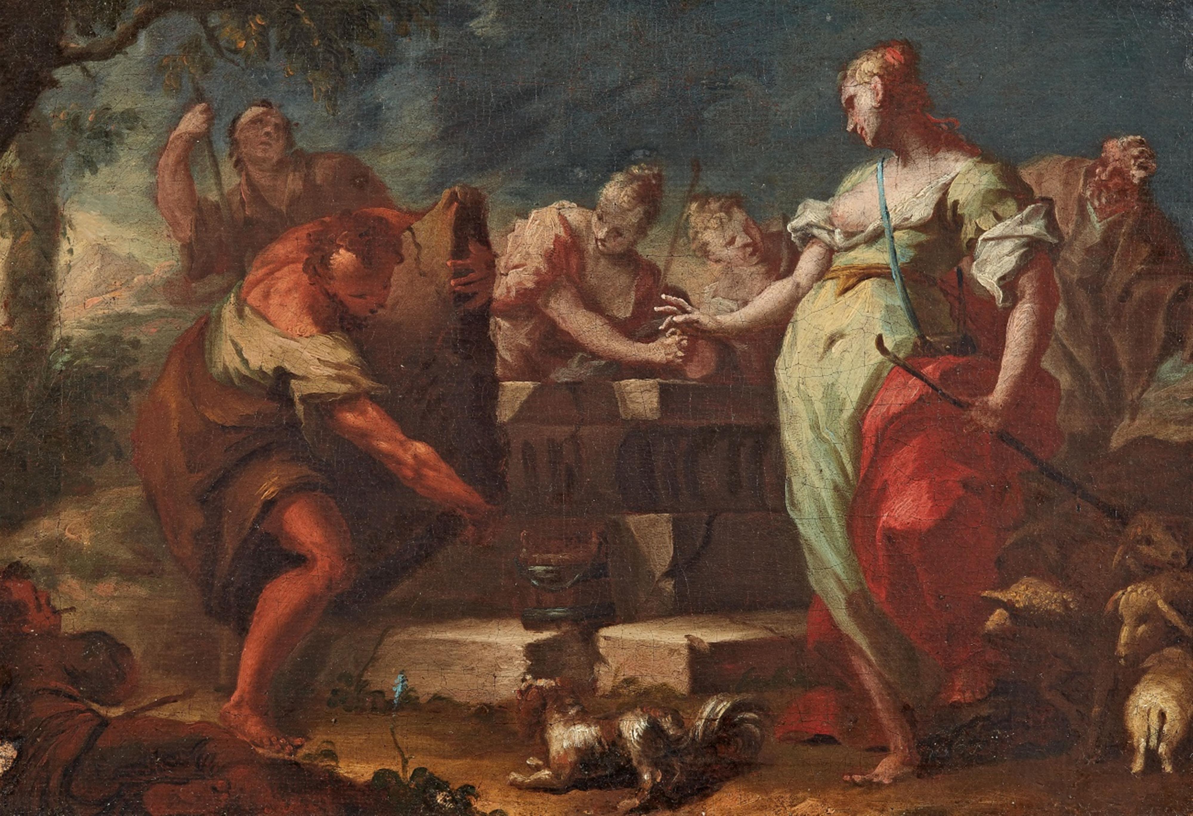 Venetian School, 18th century - Rebecca and Eliezer at the Well - image-1