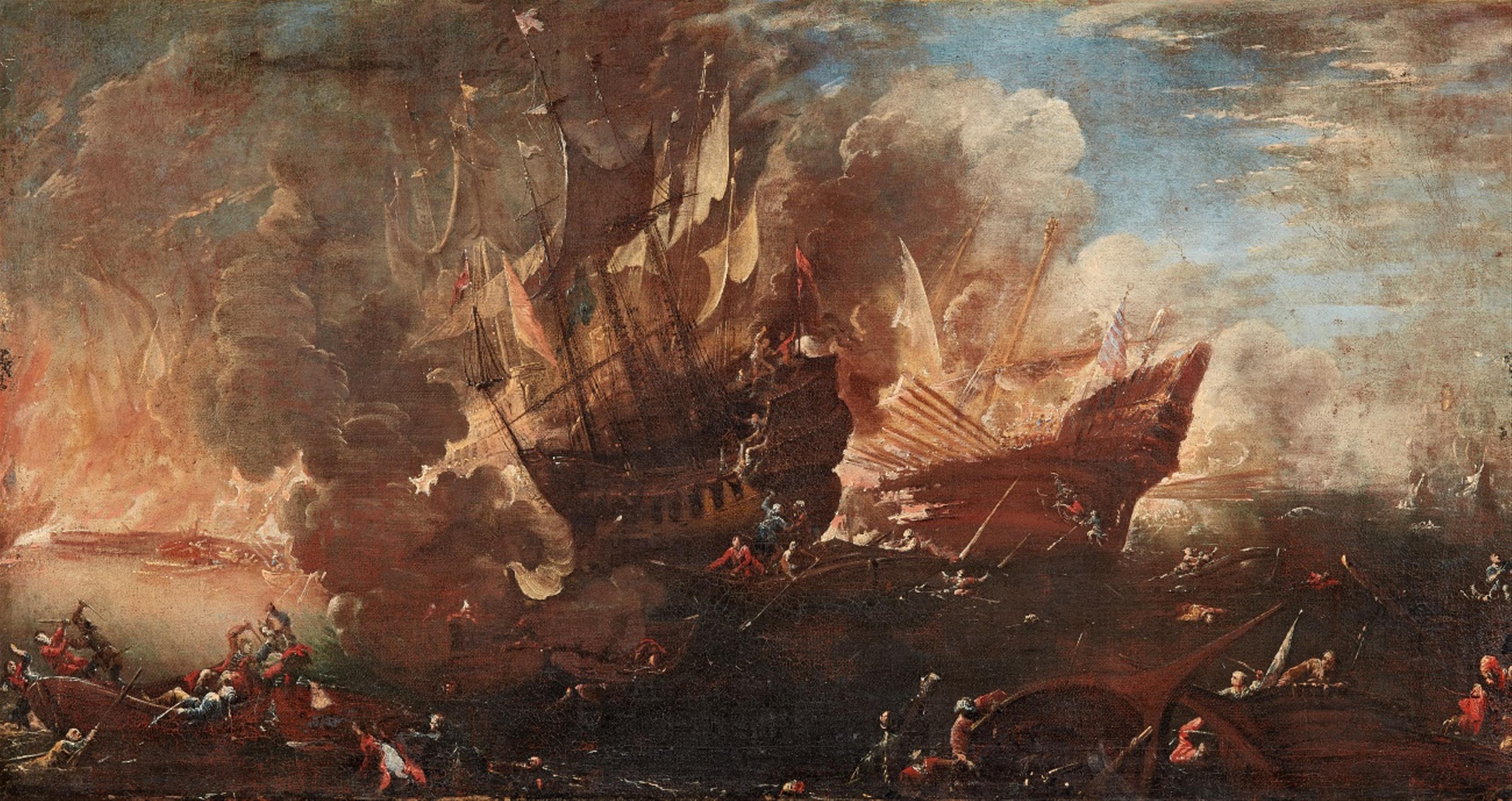 Cornelis de Wael, attributed to - Naval Battle - image-1