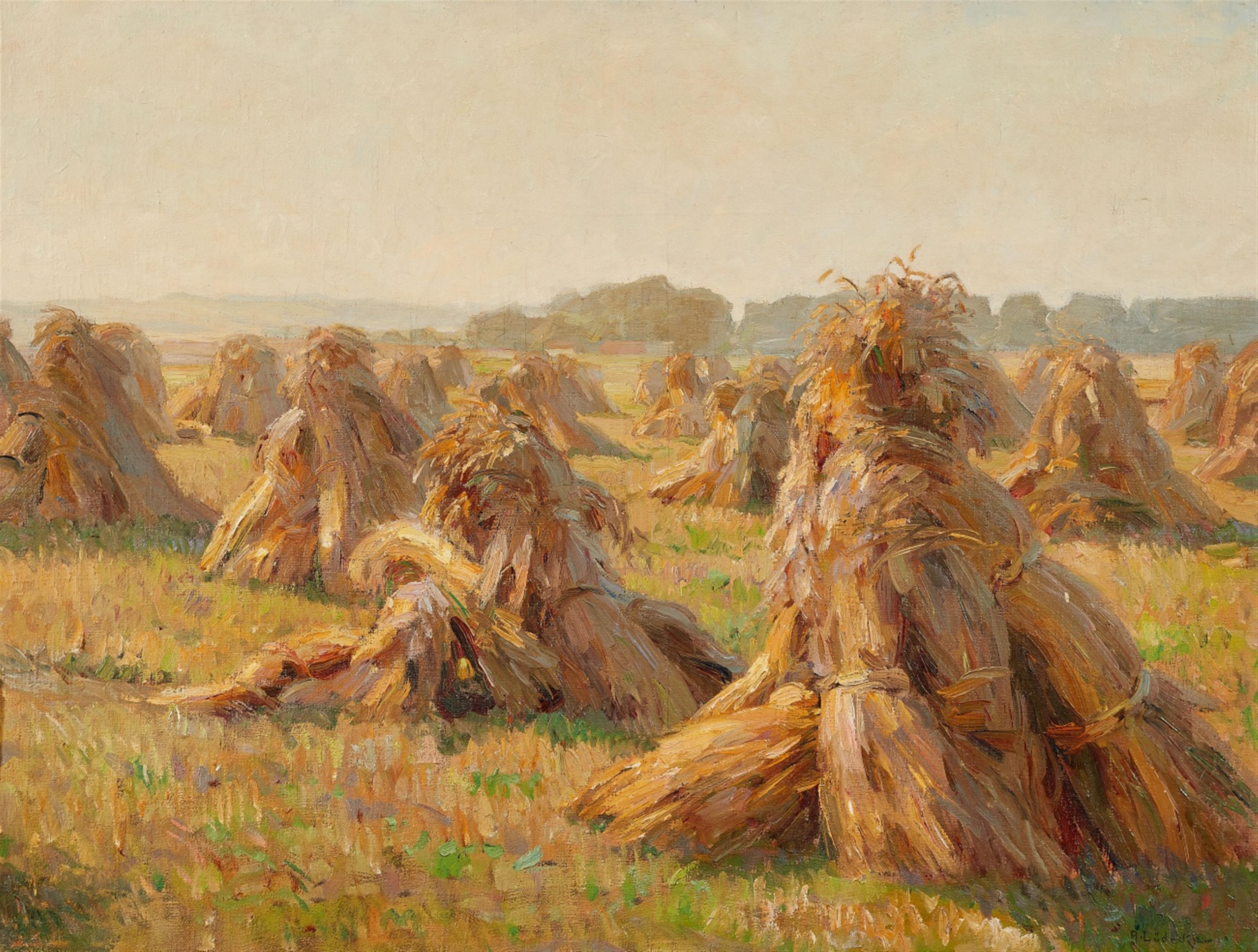 August Lüdecke-Cleve - A Wheat Field - image-1