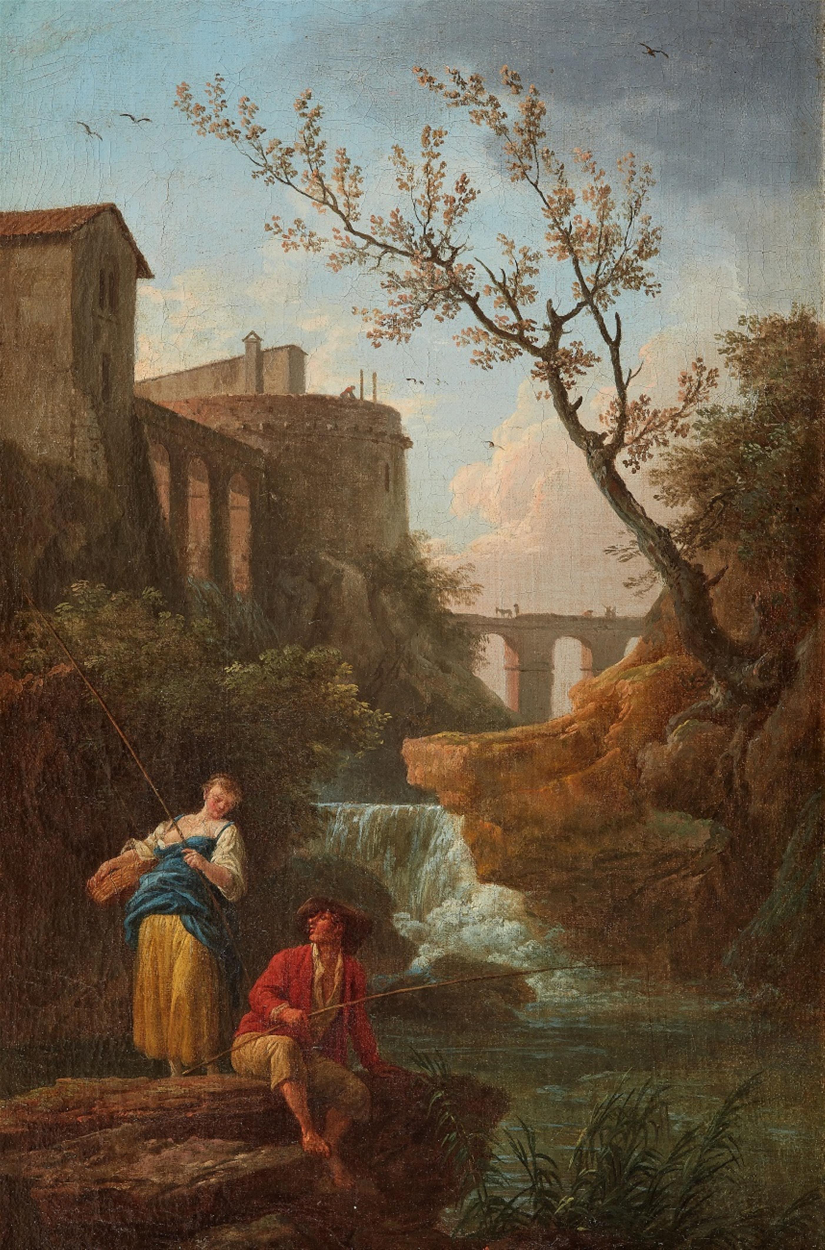 Charles François Lacroix de Marseille, attributed to - Pair of Fishers near Tivoli - image-1