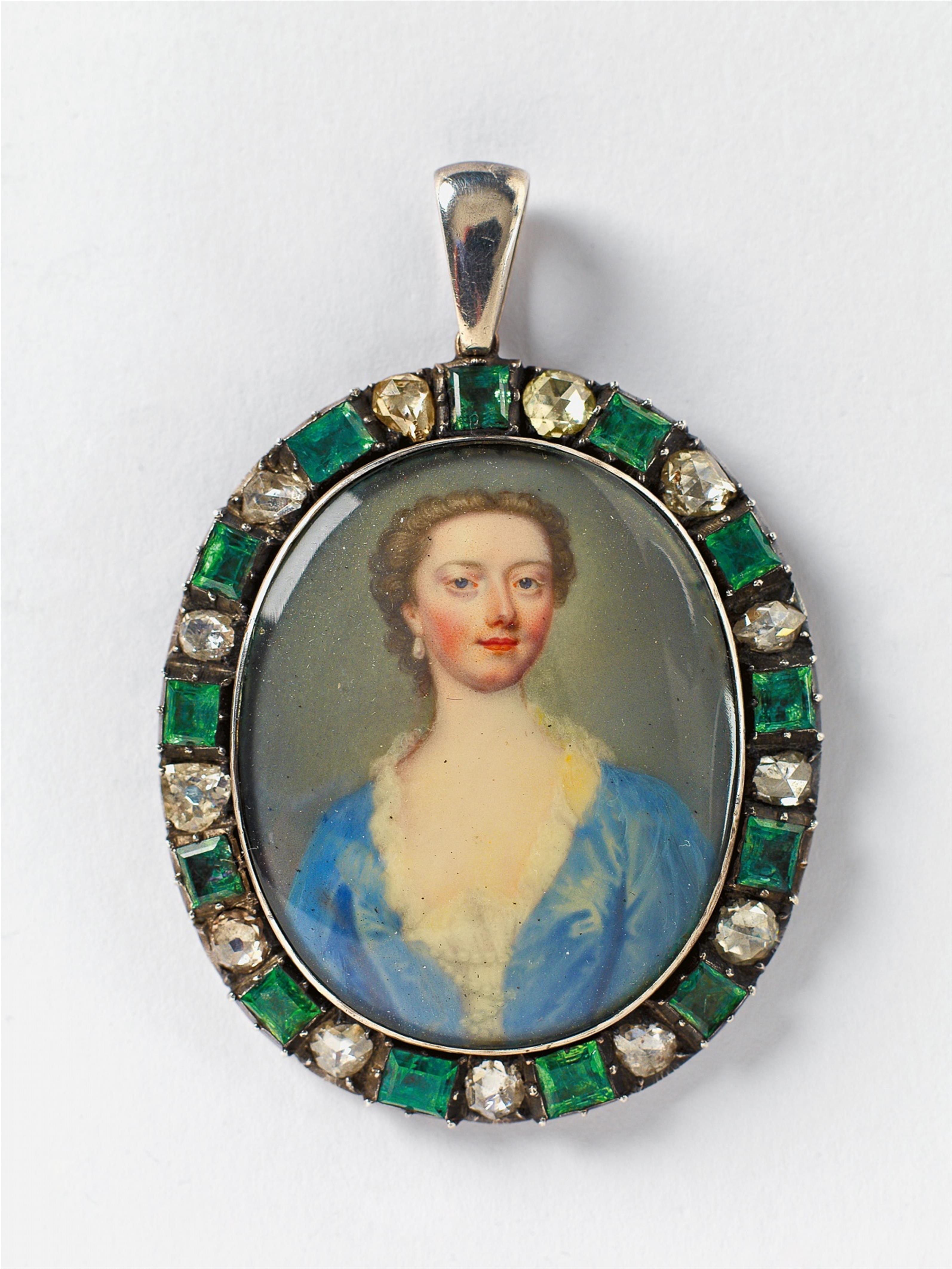 A silver pendant with a portrait miniature - image-2