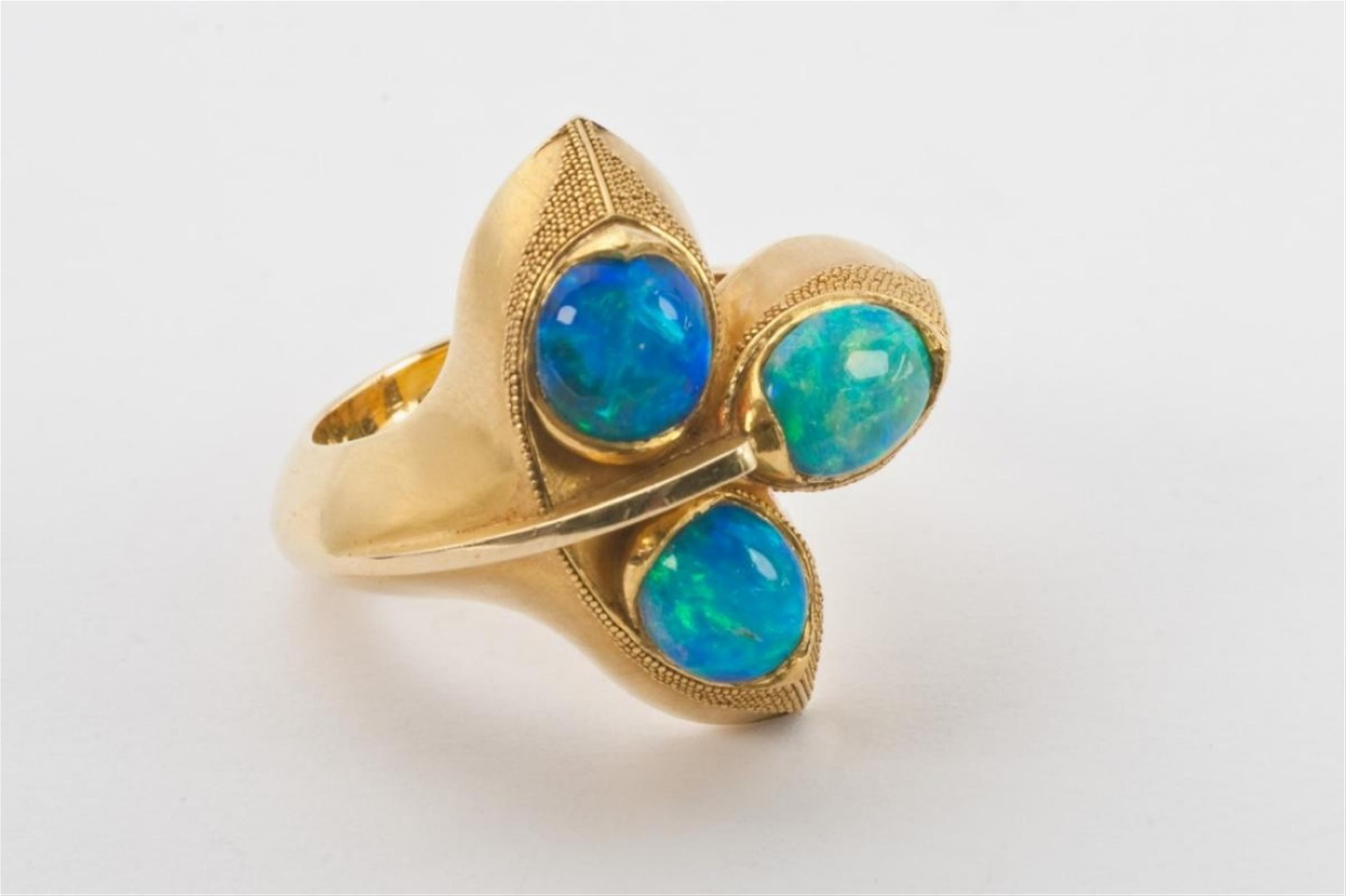 Ring mit Opalen und Granulation - image-1