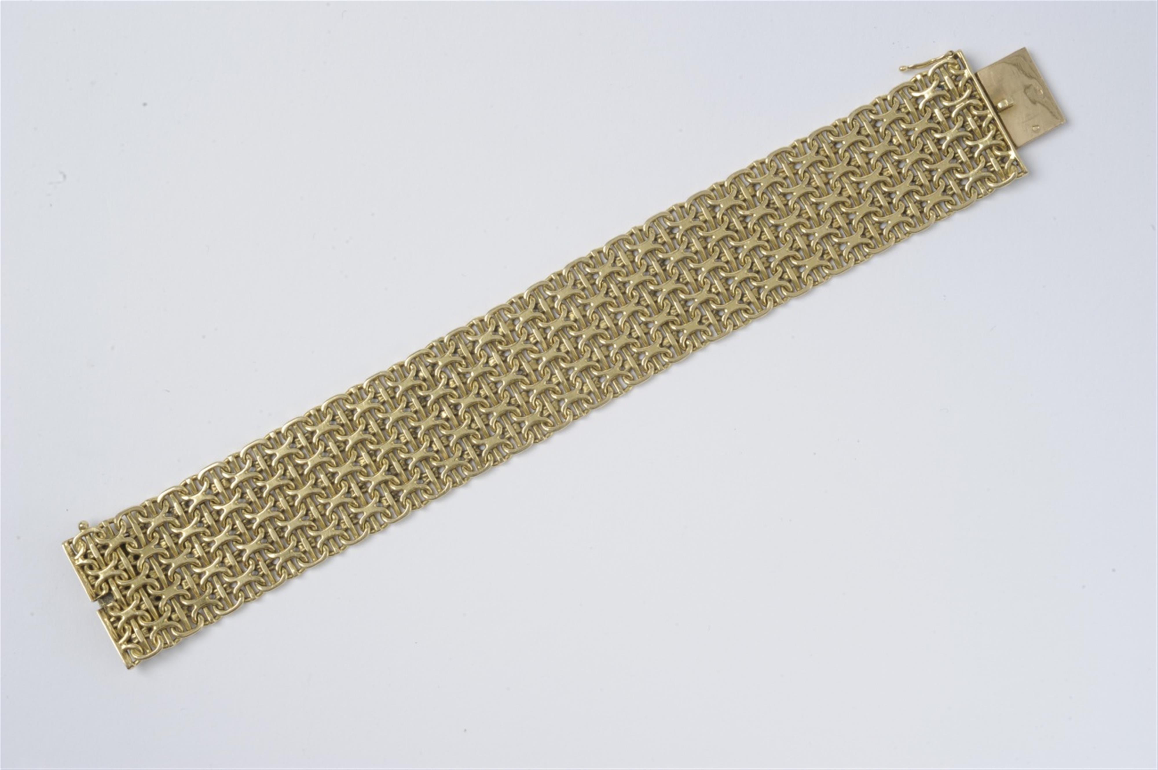 A French woven gold chain bracelet - image-1