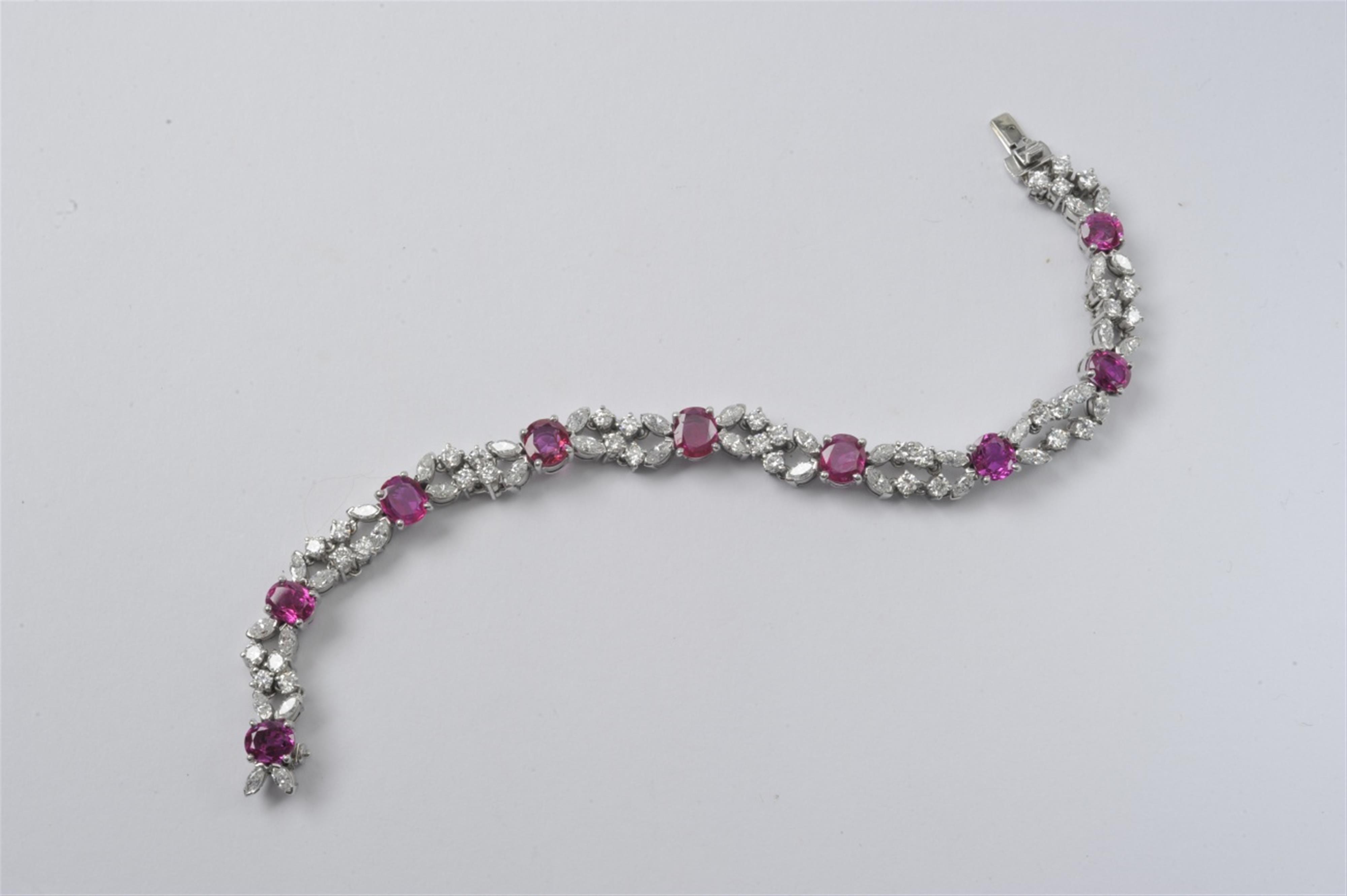 An 18k white gold, ruby and diamond bracelet - image-2