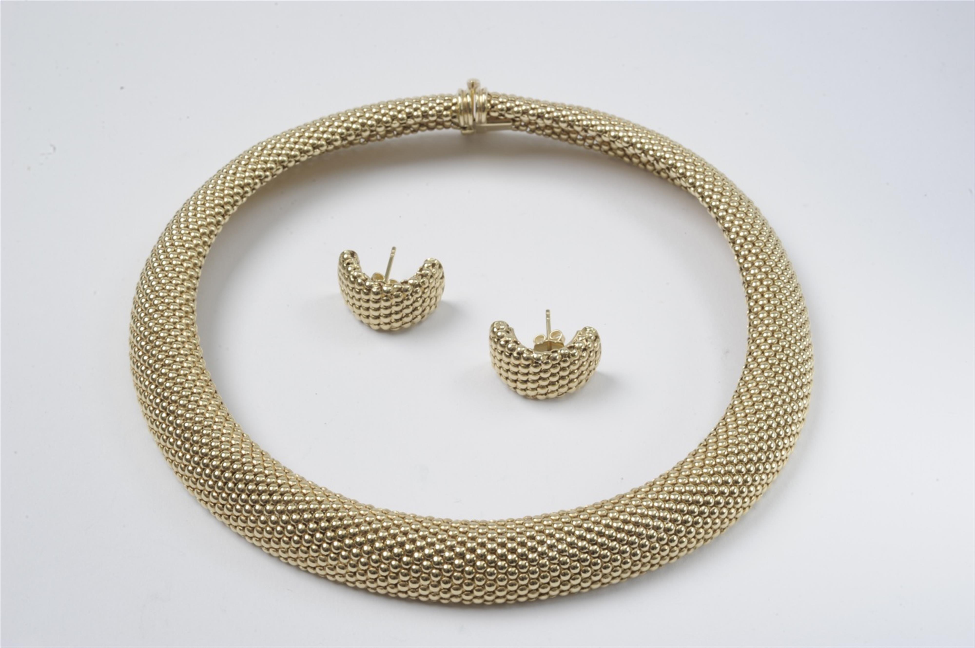 An Italian 14k braided gold demi parure - image-1