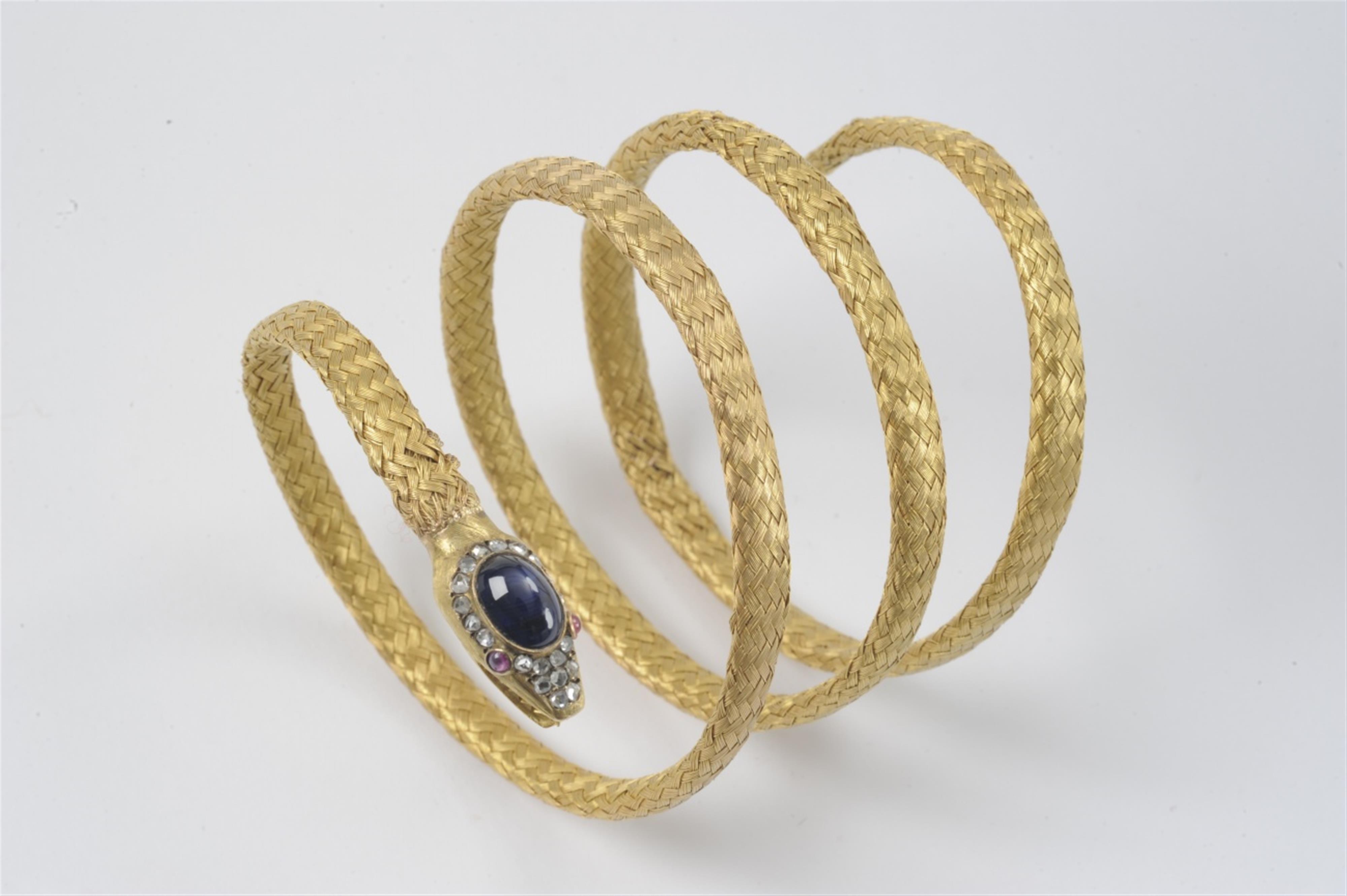 A Parisian Louis Philippe 18k gold snake bracelet - image-1