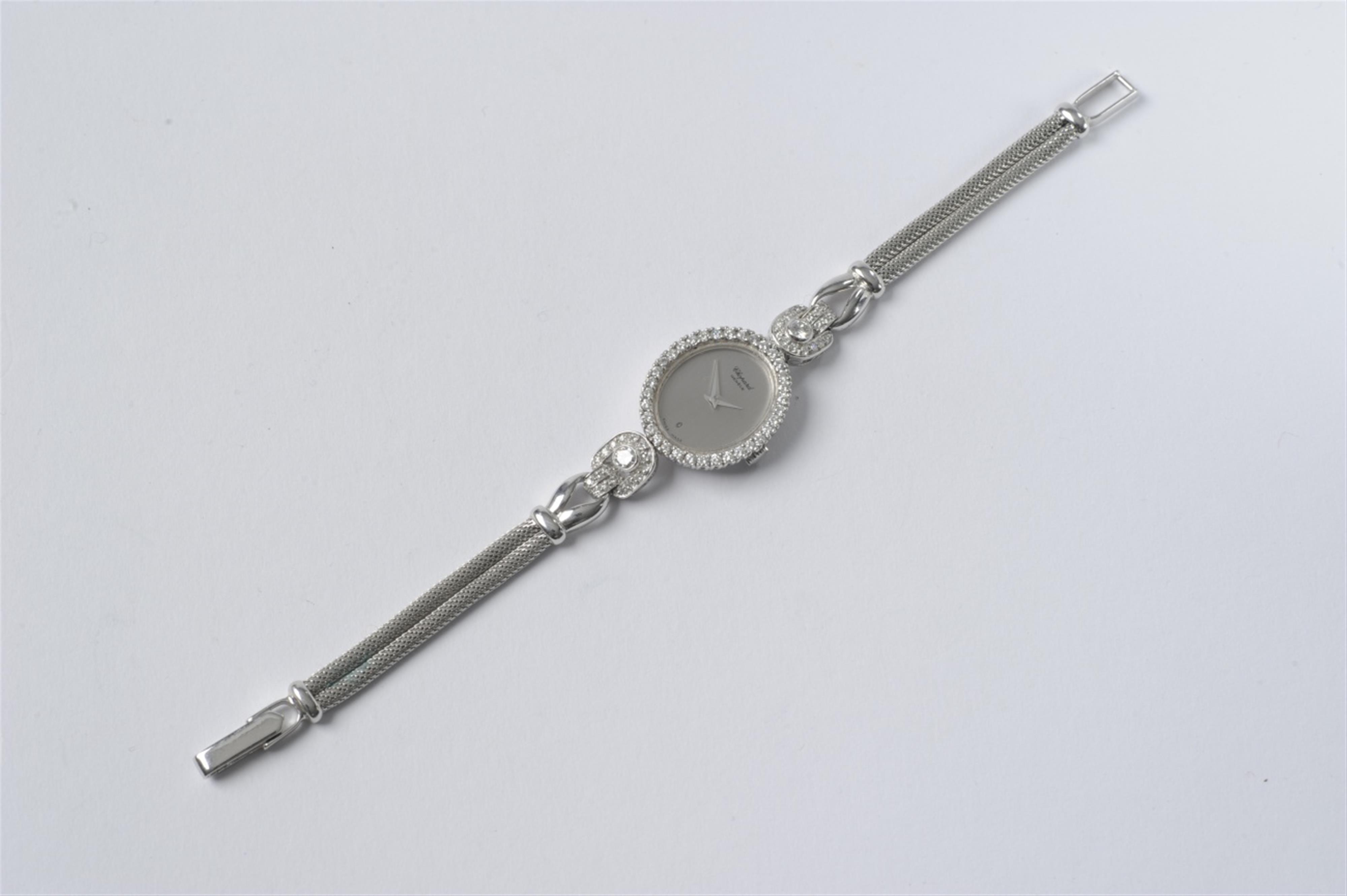 A Chopard 18k white gold and diamond ladie's cocktail wristwatch - image-2