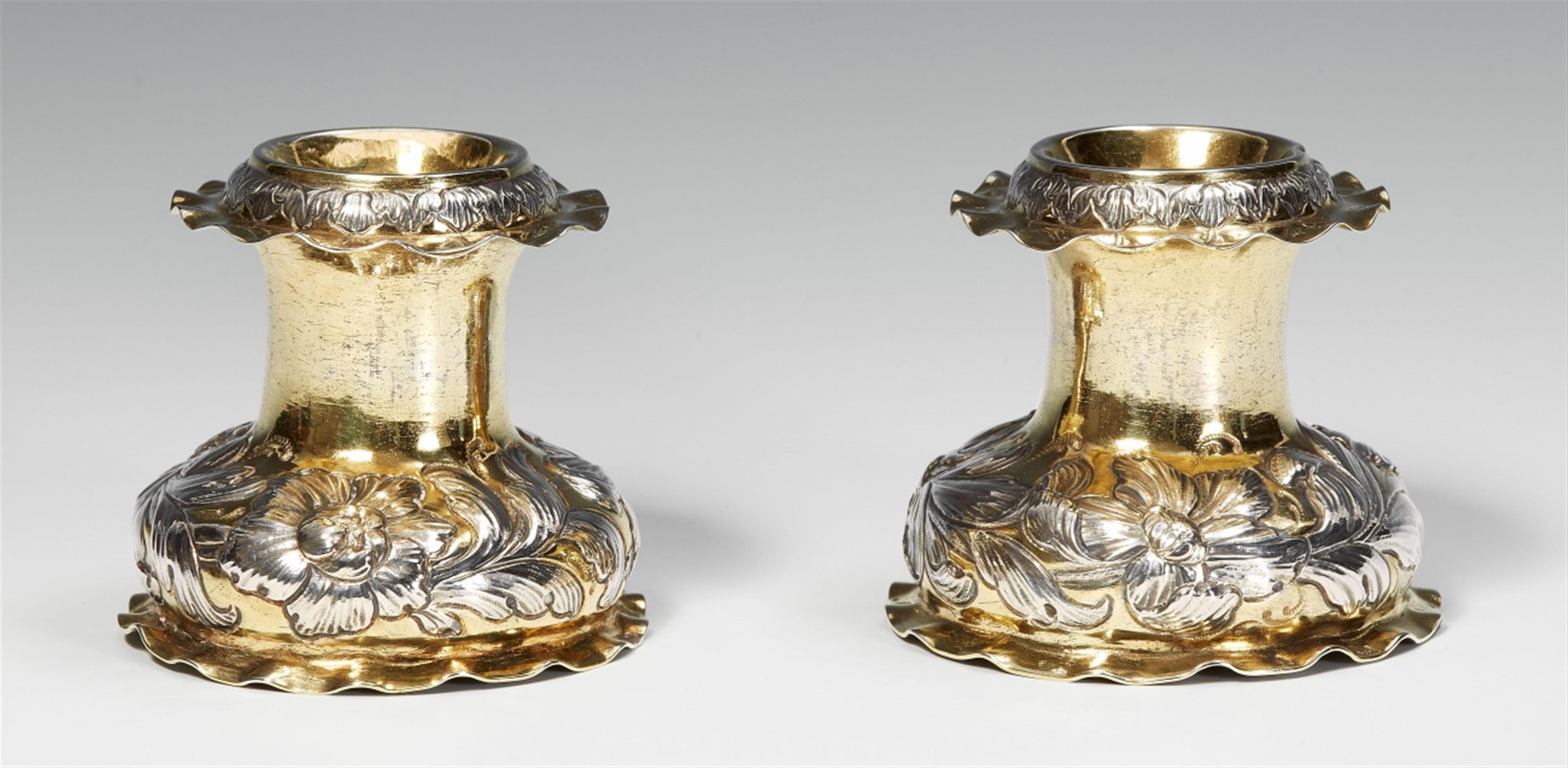 A pair of Baroque Augsburg parcel gilt silver salts. Marks of Martin II Heuglin, 1659 - 63. - image-1