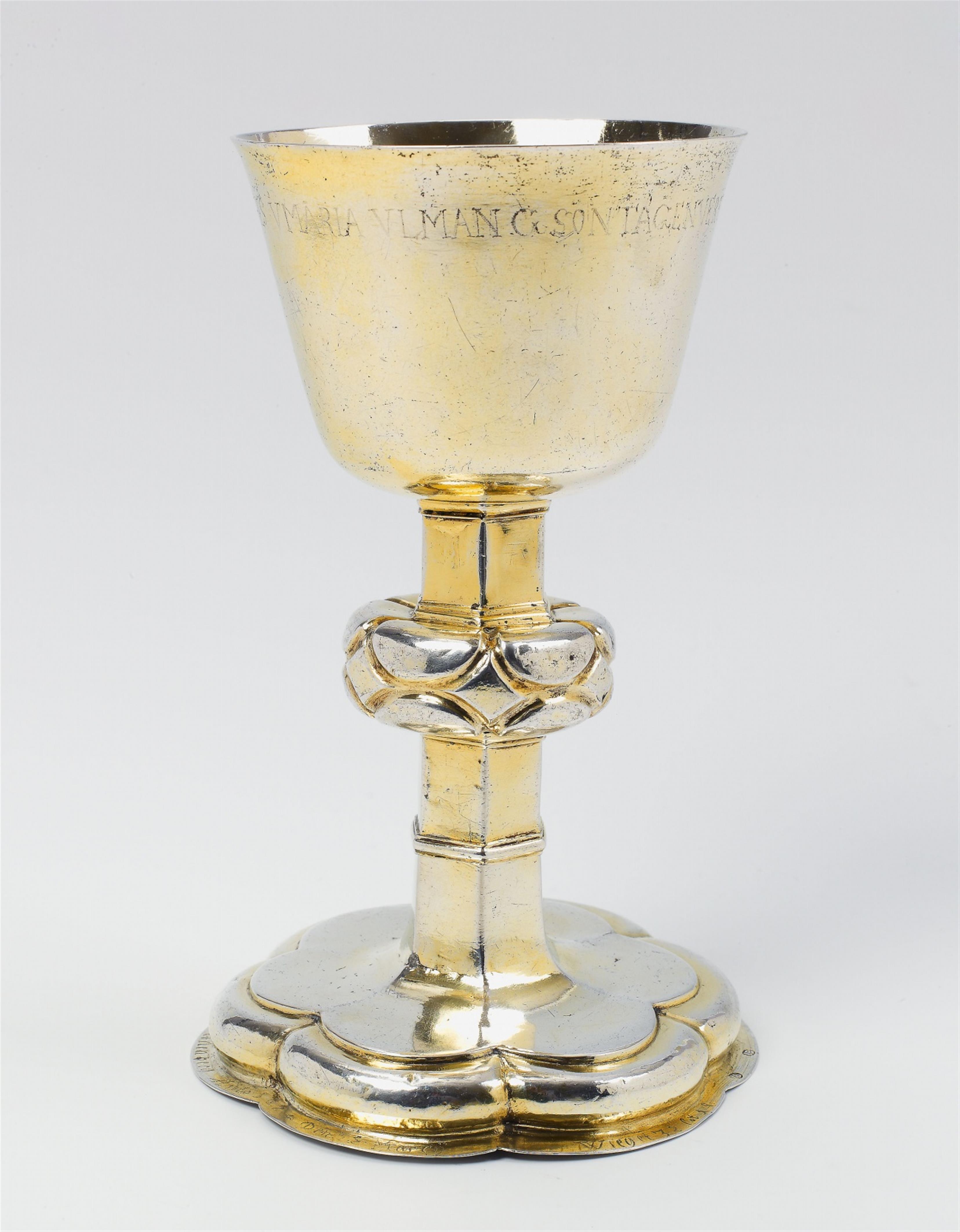 A Silesian silver communion chalice. Presumably Görlitz, marks of Johann Breit, ca. 1670. - image-2