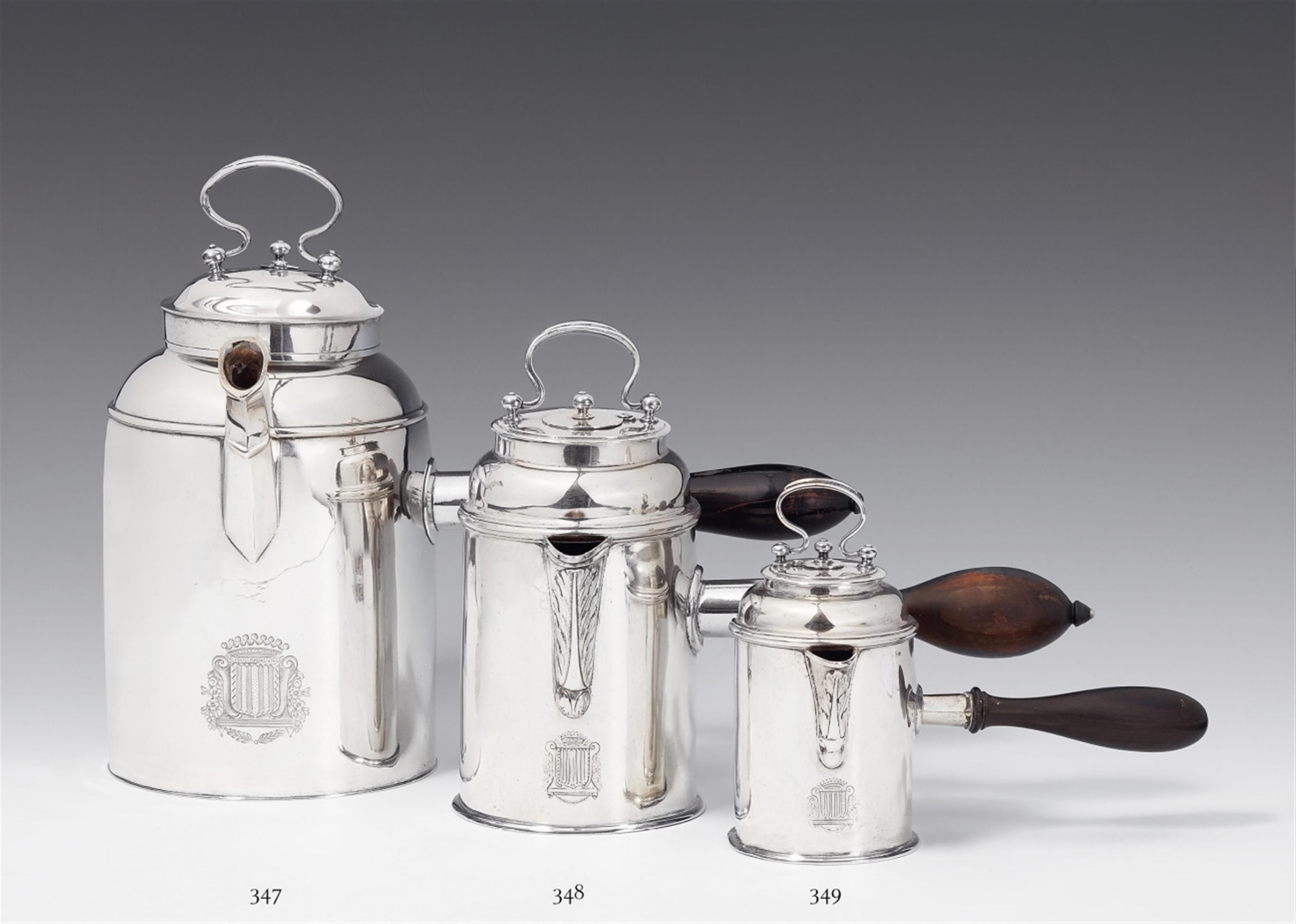 A Bonn silver hot chocolate pot. Marks of Andreas Emmel ca. 1786. - image-1