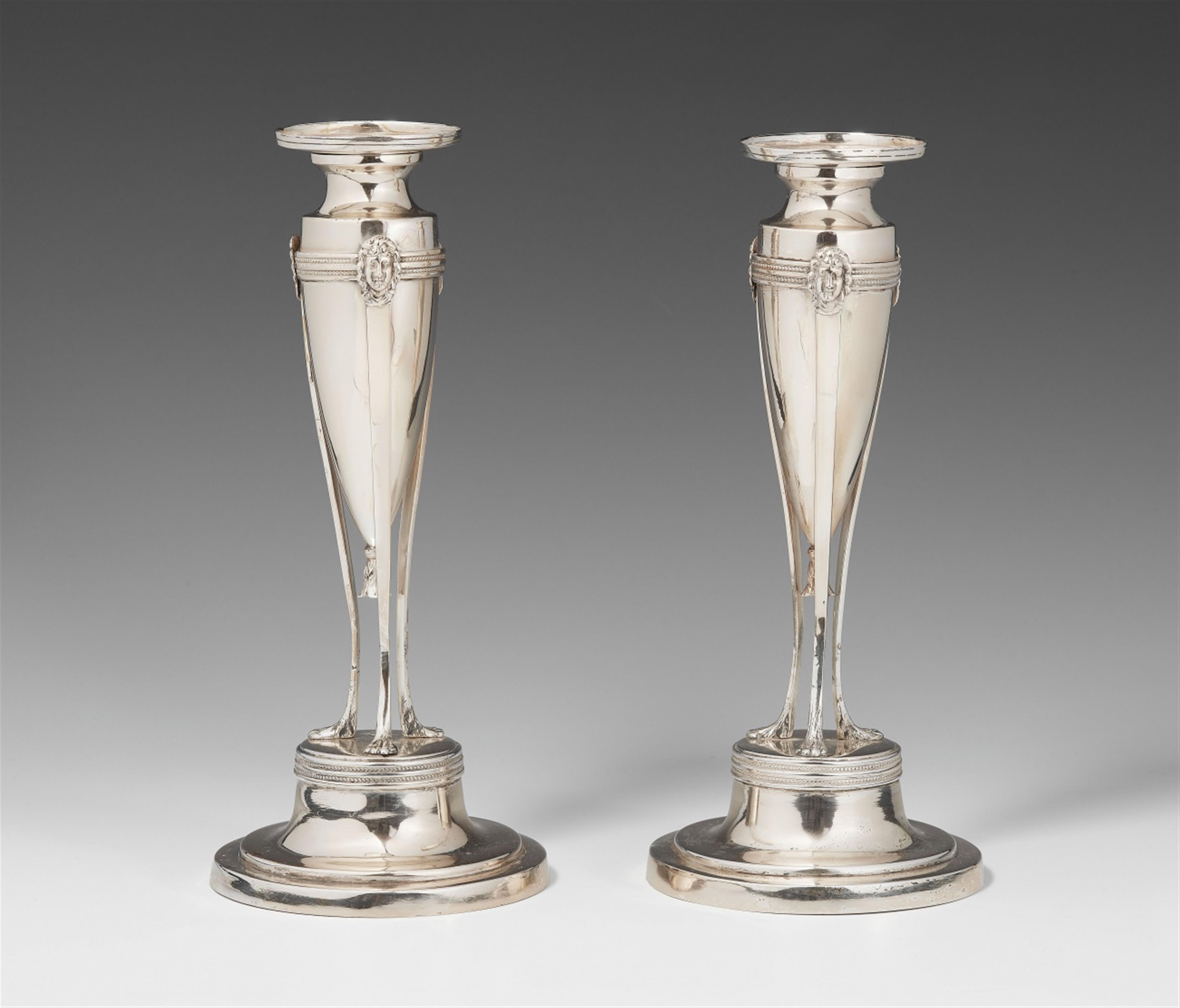 A pair of Frankfurt Empire silver candlesticks. Marks of Johann Heinrich Philipp Schott, early 19th C. - image-1