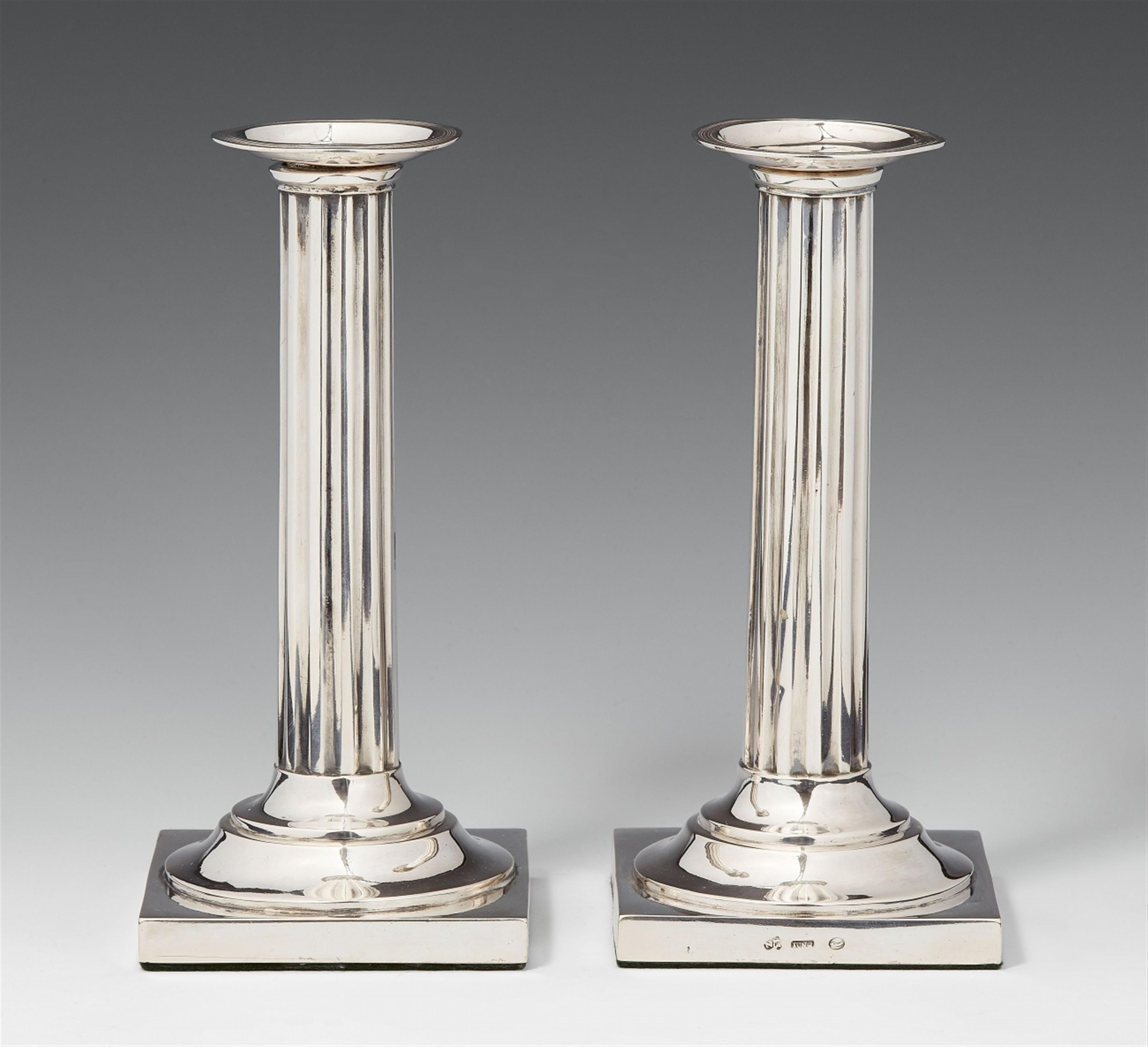 A pair of Mannheim silver candlesticks. Marks of Carl Ludwig Jung, ca. 1800. - image-1