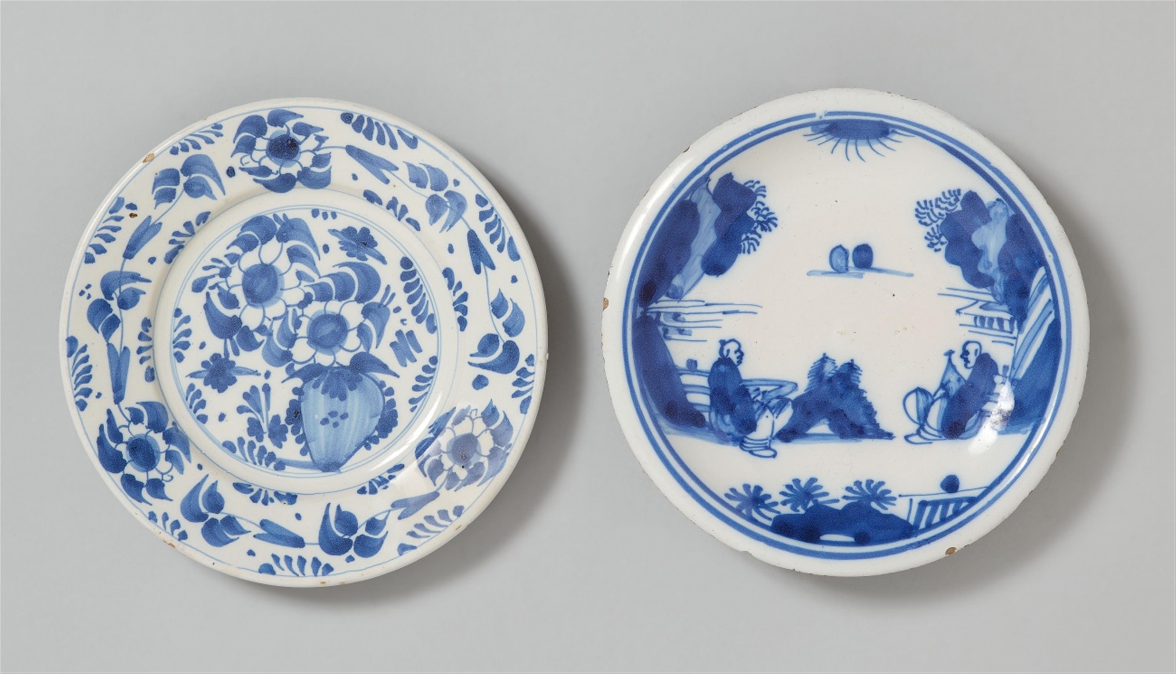 Two small blue and white dishes - image-1