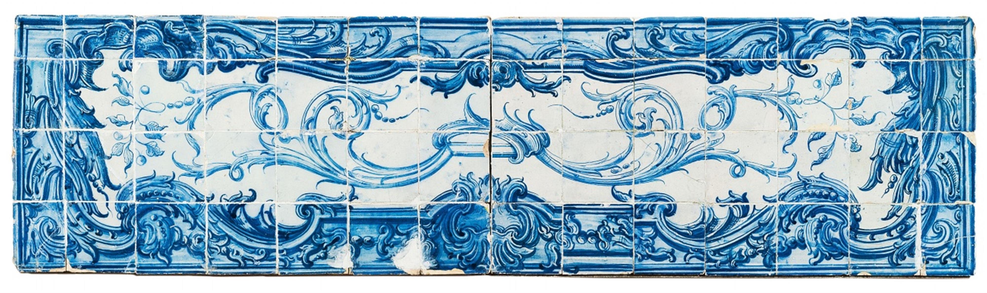 A blue and white Portuguese faience tile panel - image-1