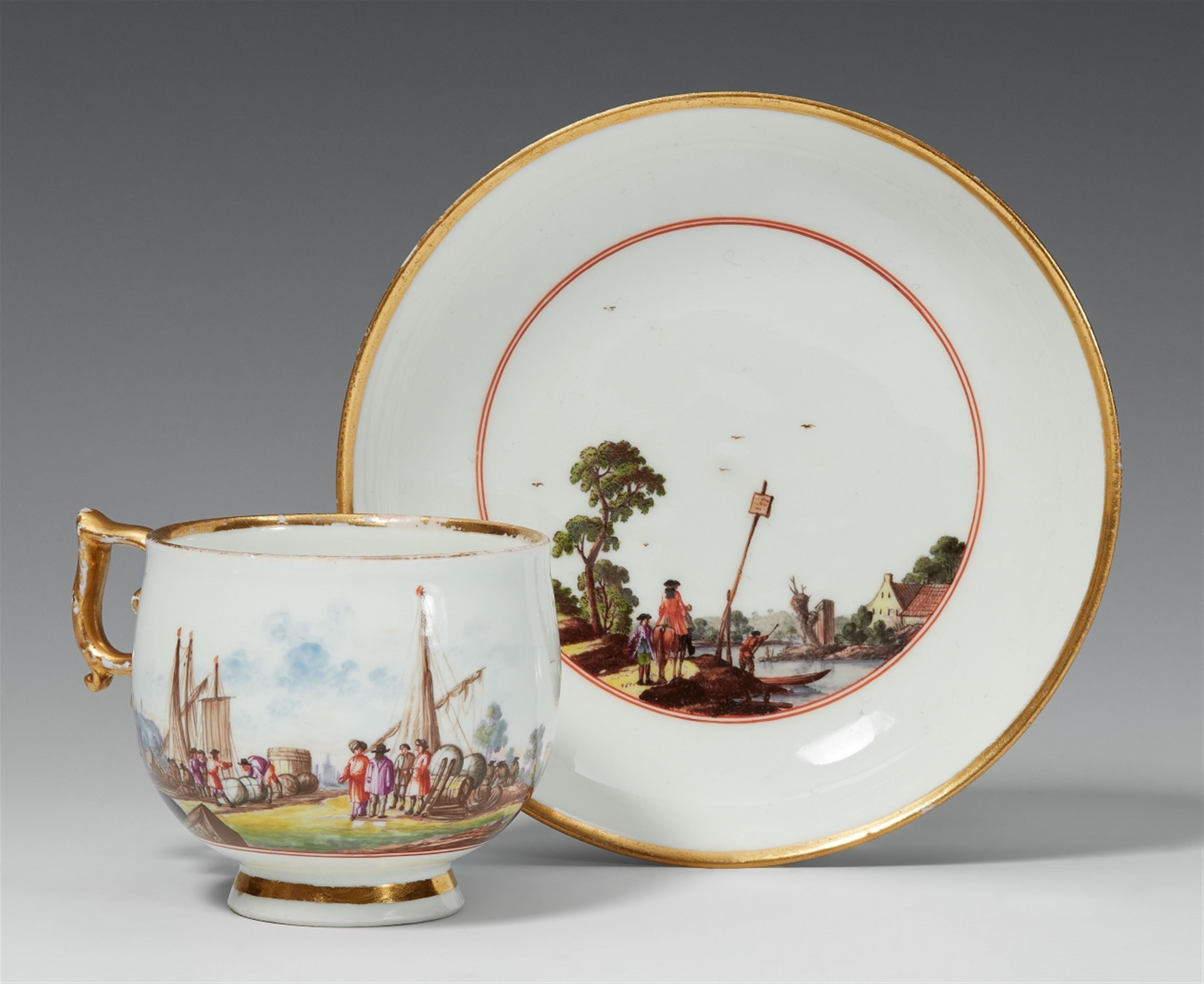 A Meissen porcelain cup with landscape decor - image-1