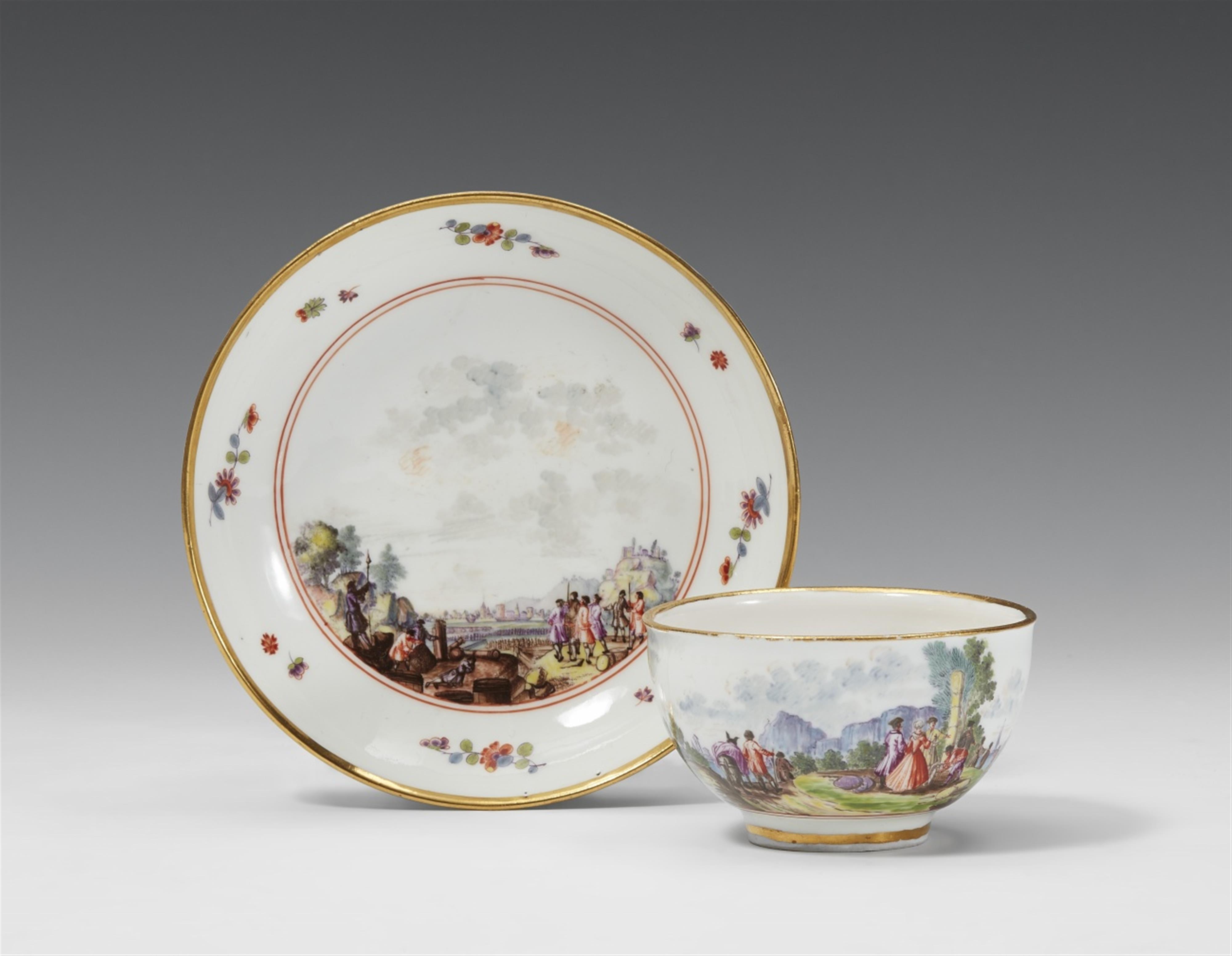A Meissen porcelain tea bowl with landscape decor - image-1