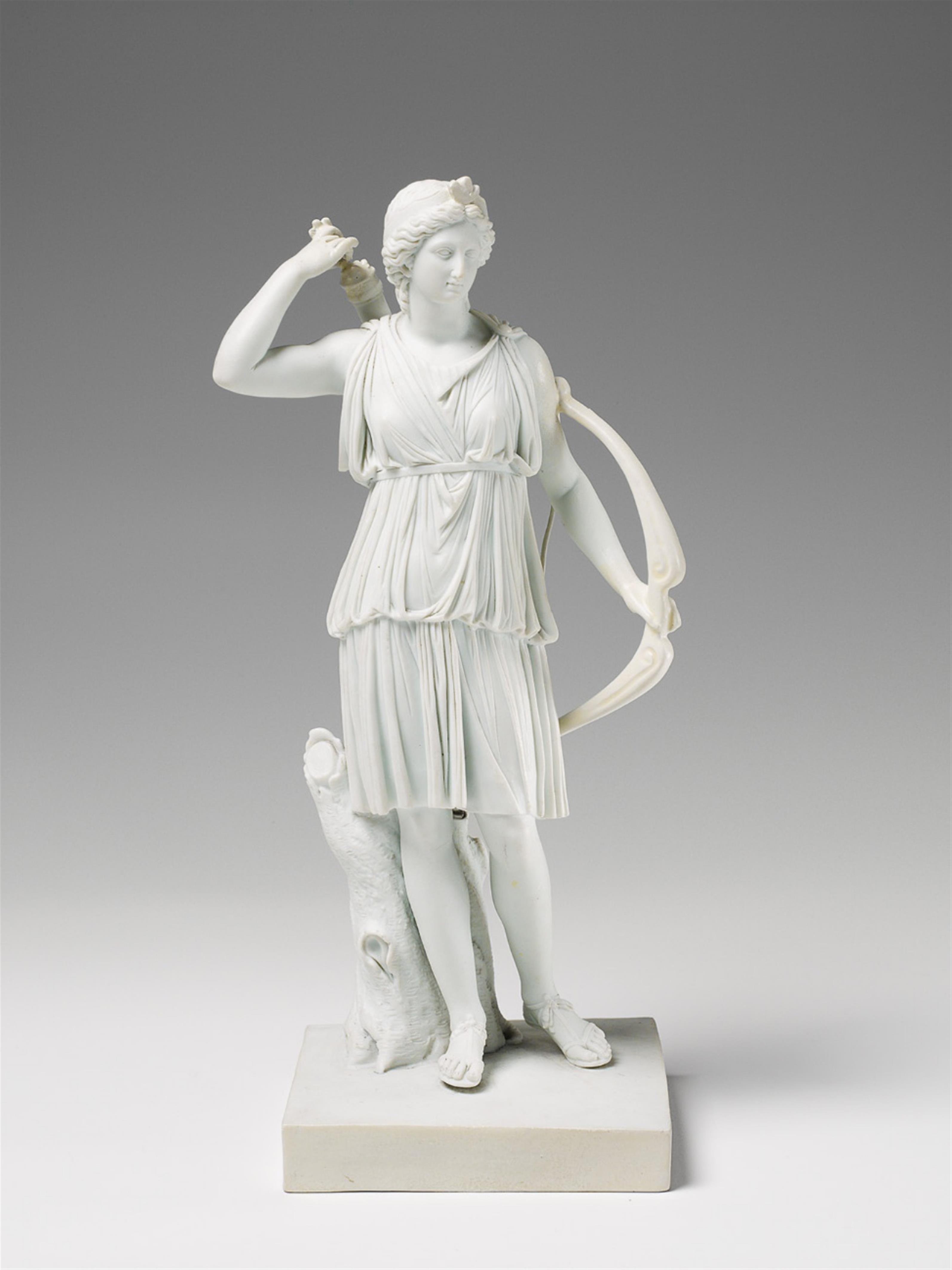 A rare Neoclassical Meissen biscuit porcelain figure of Diana - image-1