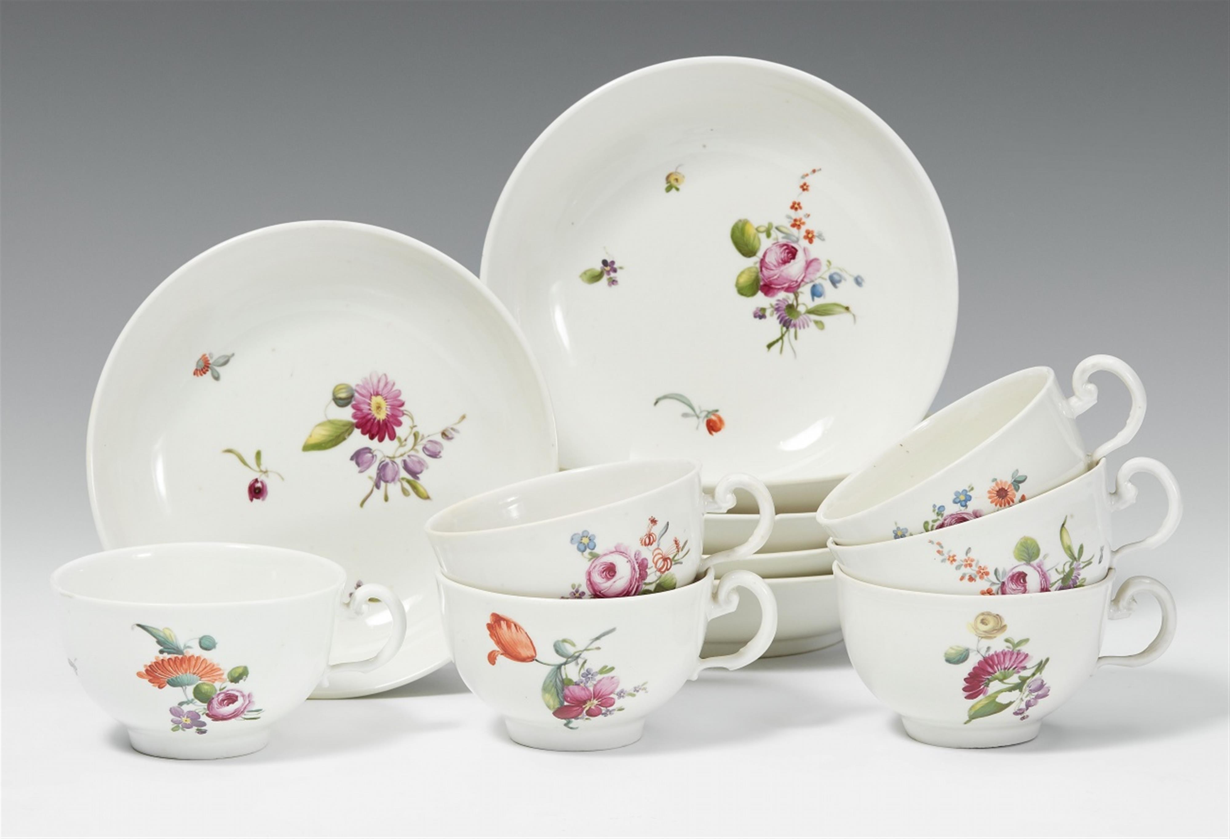 A set of six Ansbach porcelain cups and saucers - image-1