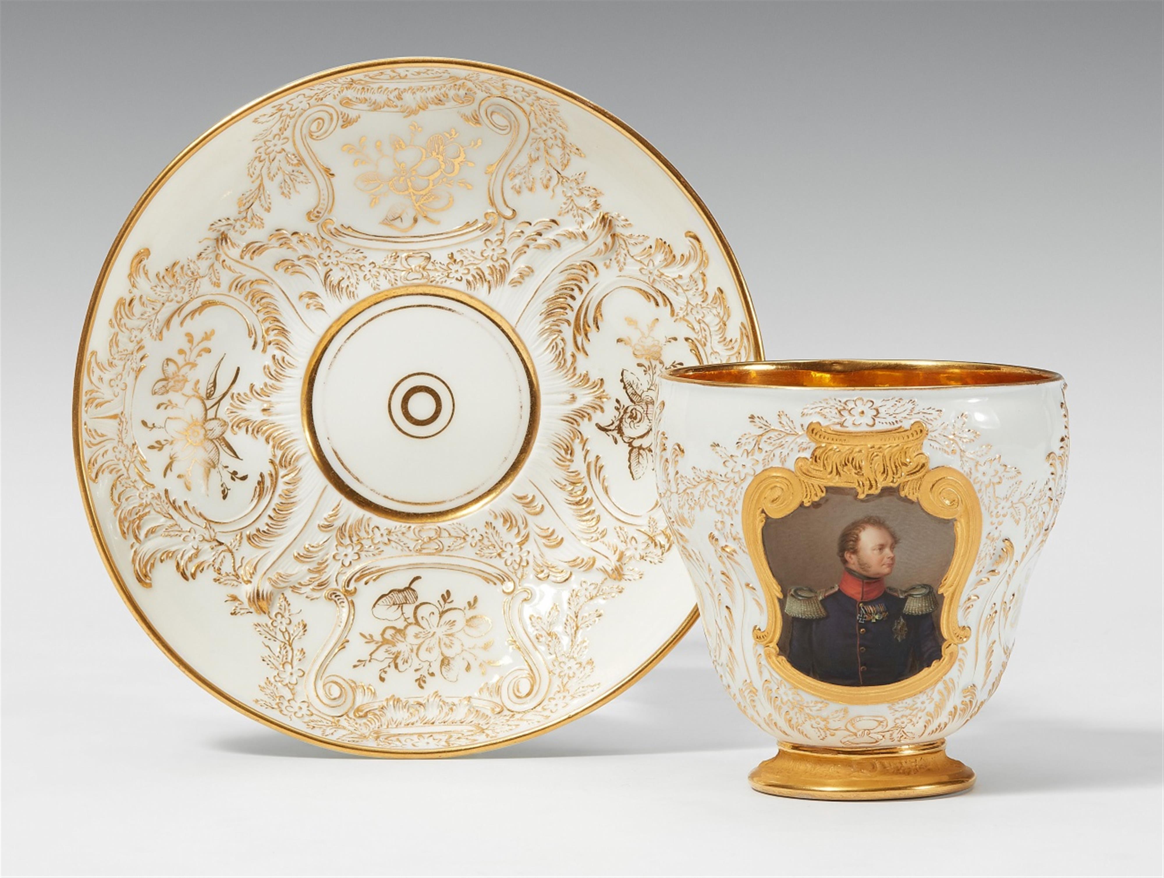 A Berlin KPM porcelain cup with a portrait of Frederick William IV - image-1